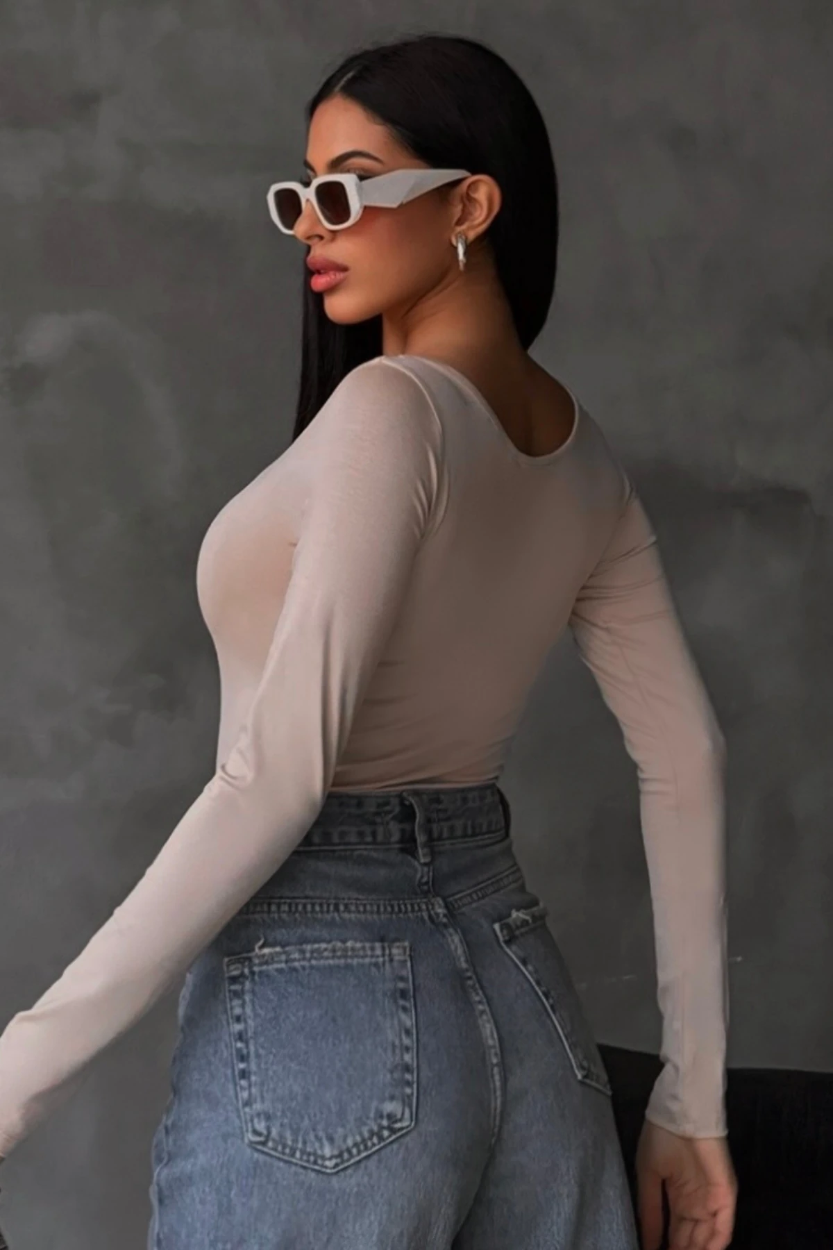 Kadın Krem Prenses Yaka Bluz