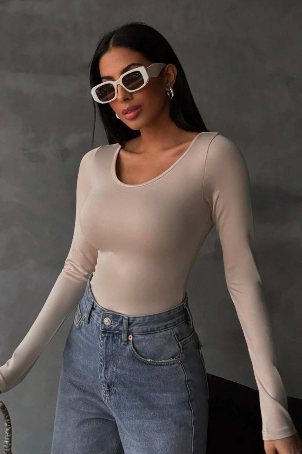 Kadın Krem Prenses Yaka Bluz