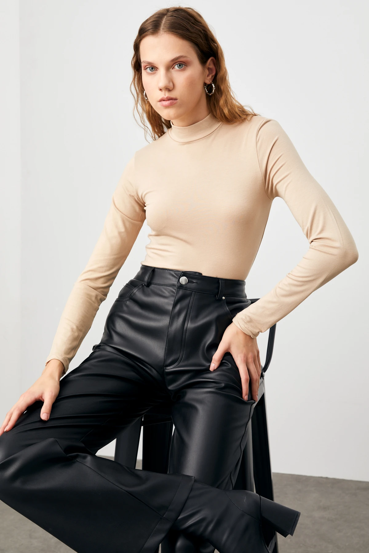 Kadın Krem Acı Kahve 2'li Body