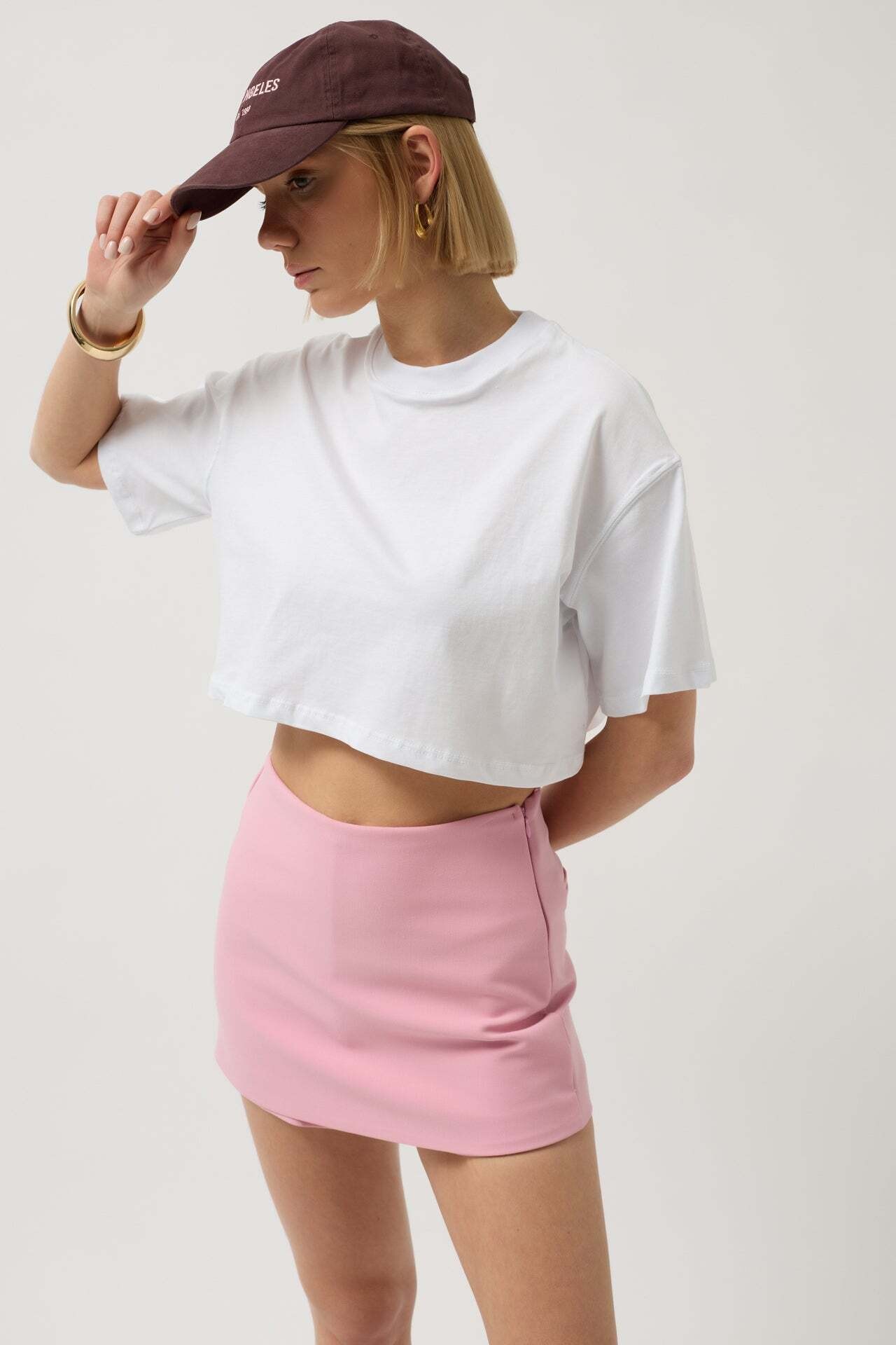 Oversize Crop Beyaz T-Shirt
