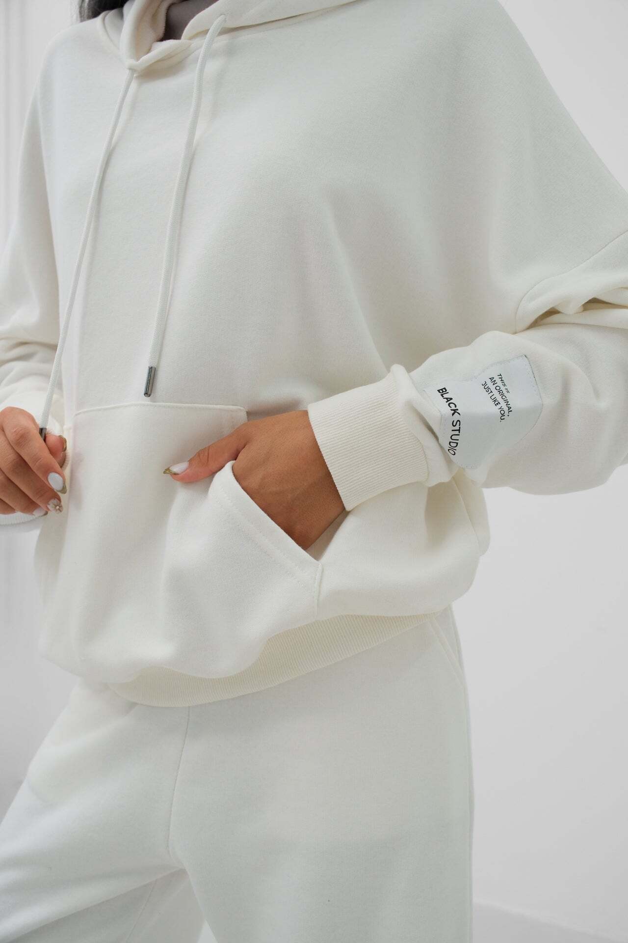 Oversize Sweatshirt Ekru Eşofman Takım