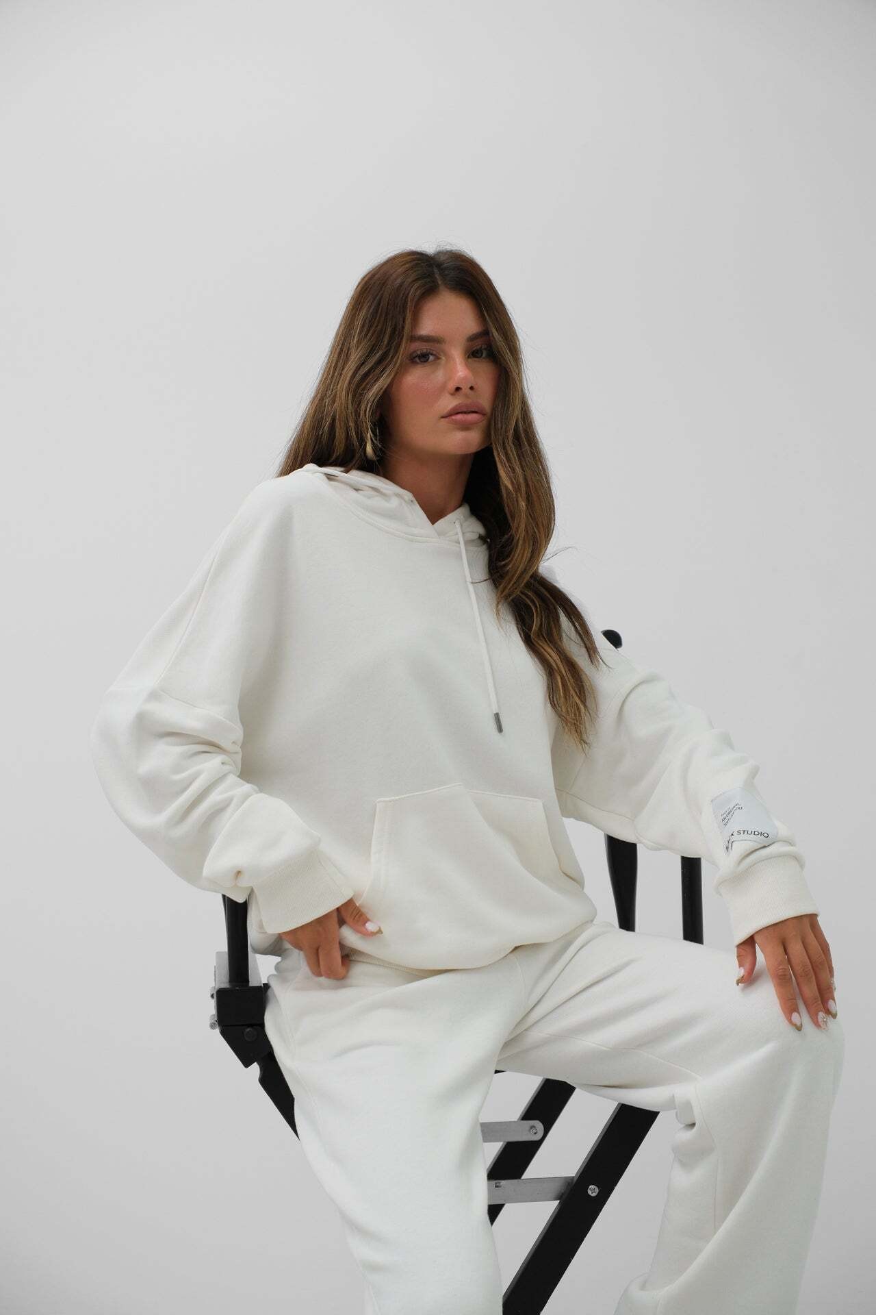 Oversize Sweatshirt Ekru Eşofman Takım