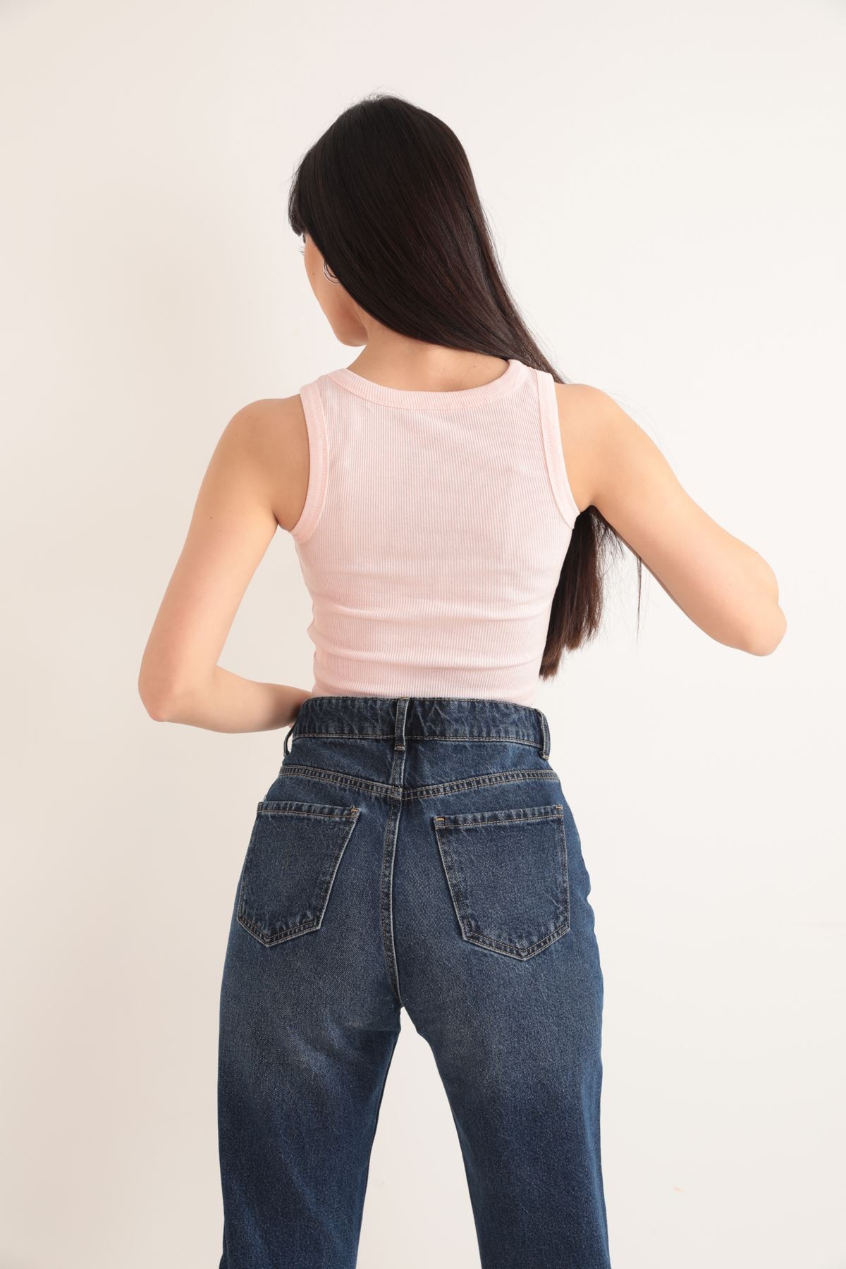 KAŞKORSE KUMAŞ OFF YAZILI CROP BLUZ