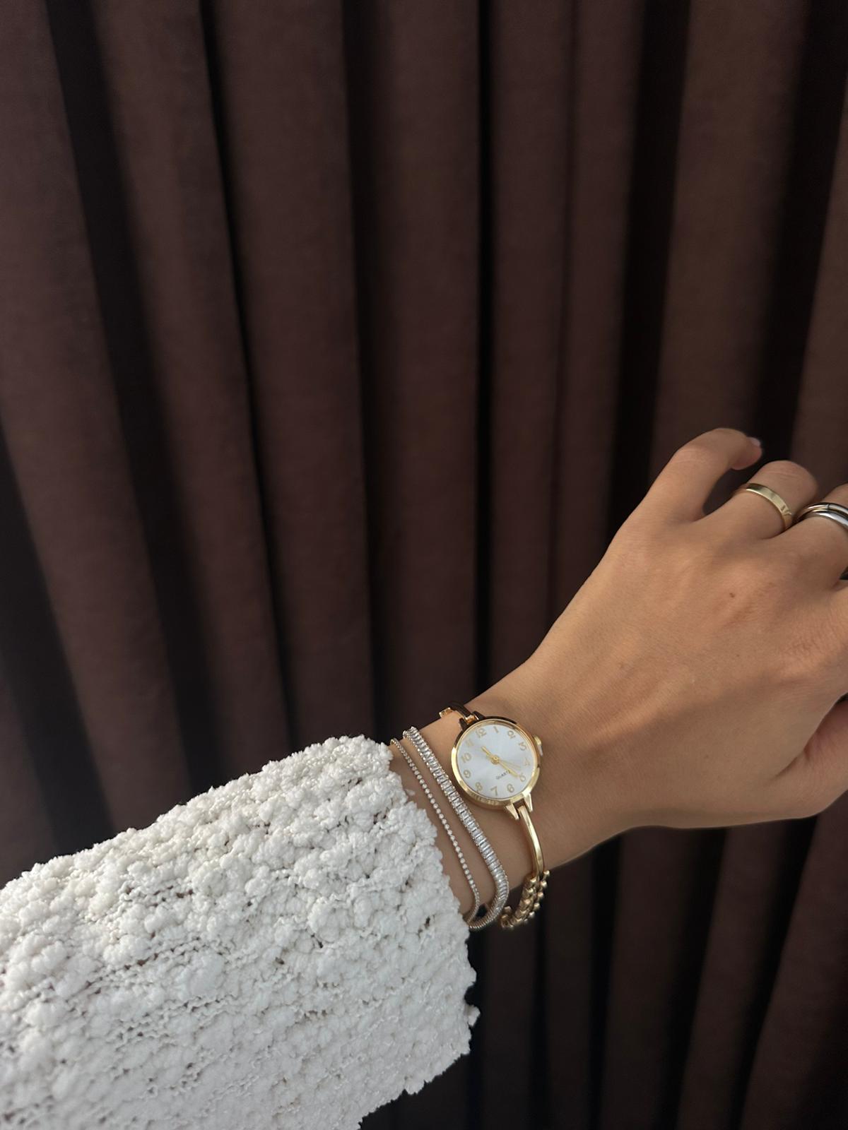 Vanessa Model Saat Ve Bileklik Seti  - Gold
