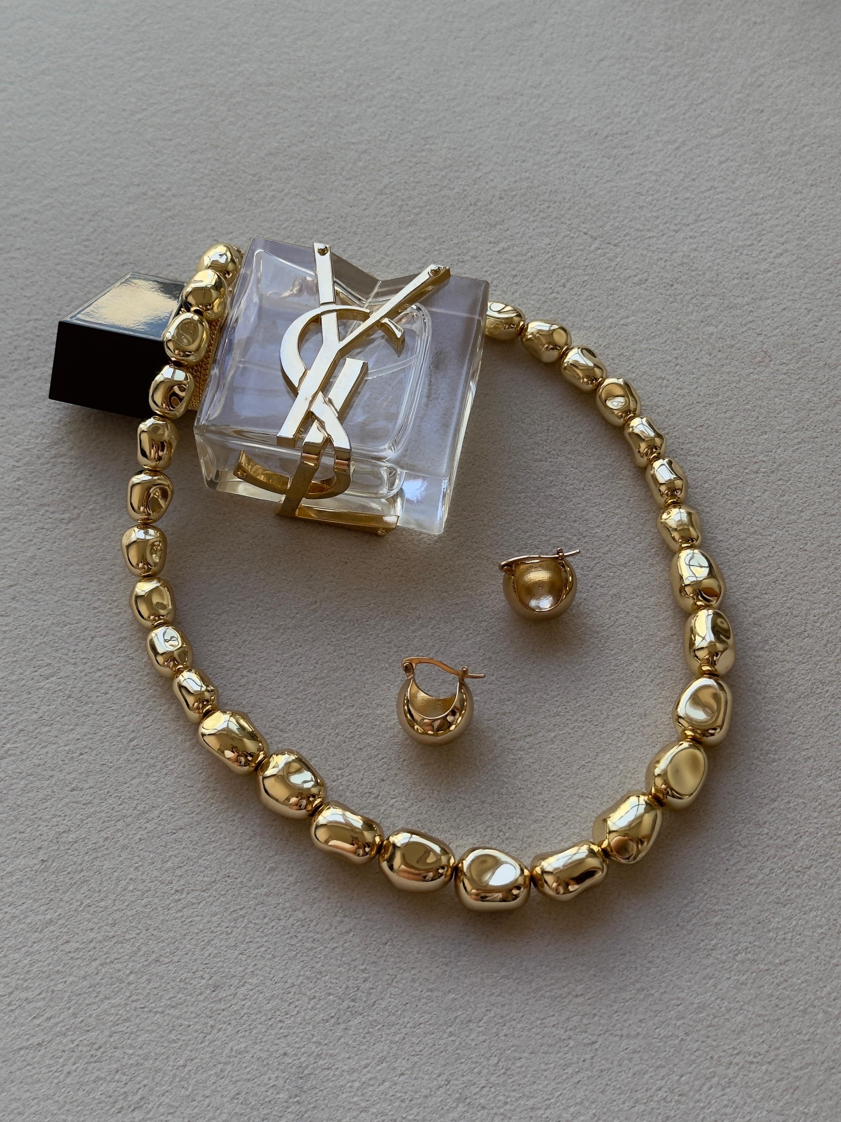 Gold Kolye Küpe Seti
