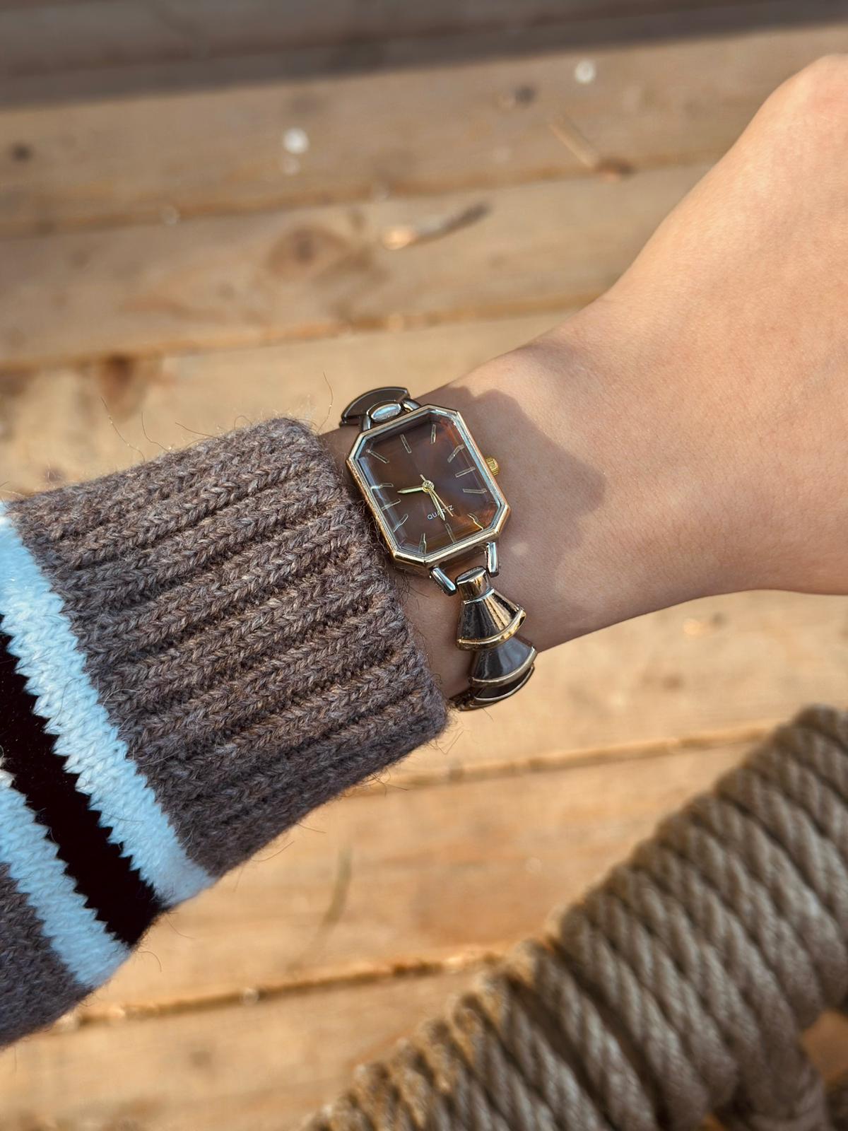 Klea Model - Gold Koyu Kahverengi