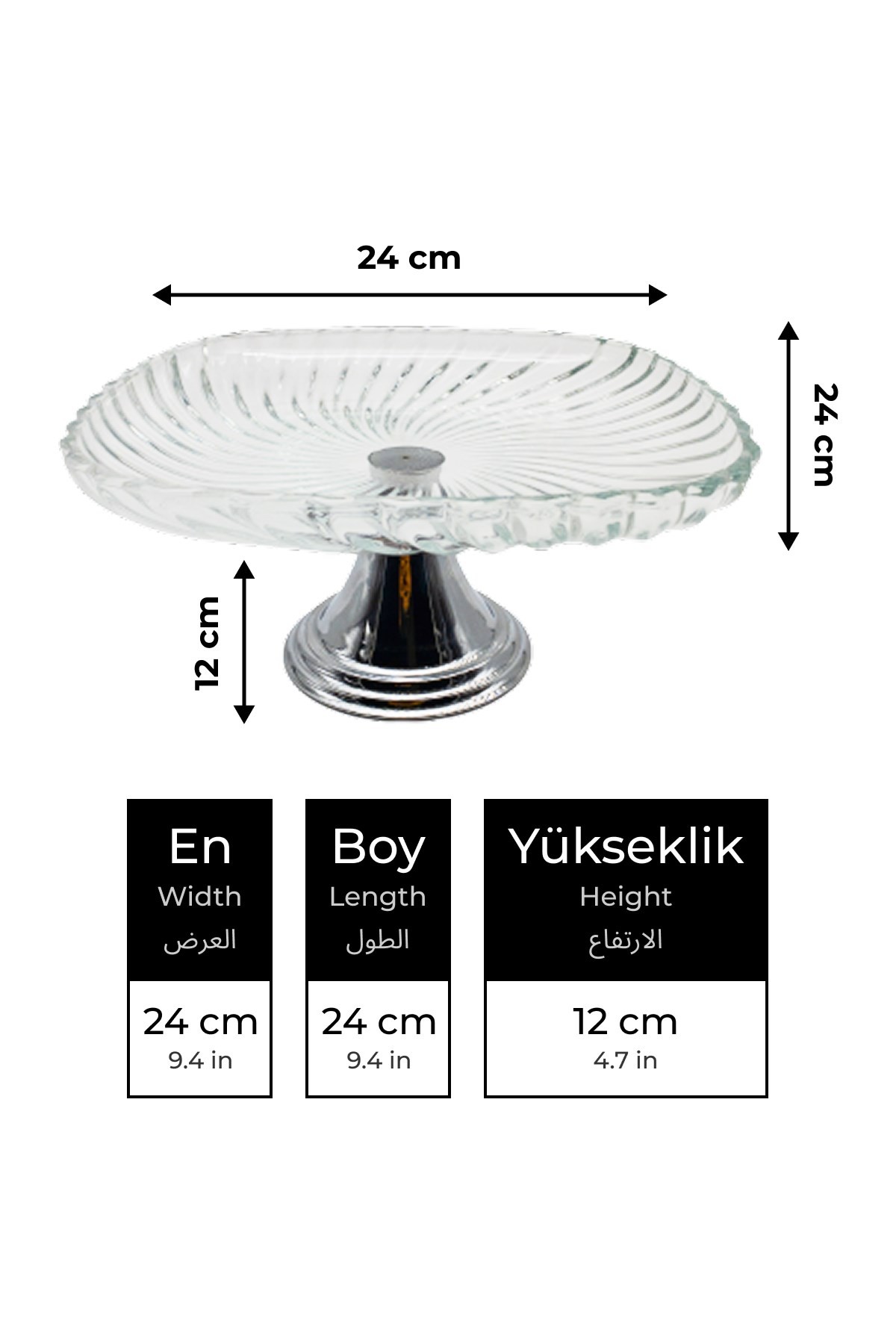 2'li Gümüş Ayaklı Kare Cam Sunumluk, Sarma, Dolma, Salata, Meyve, ve Pasta Stantı, Çeyizlik