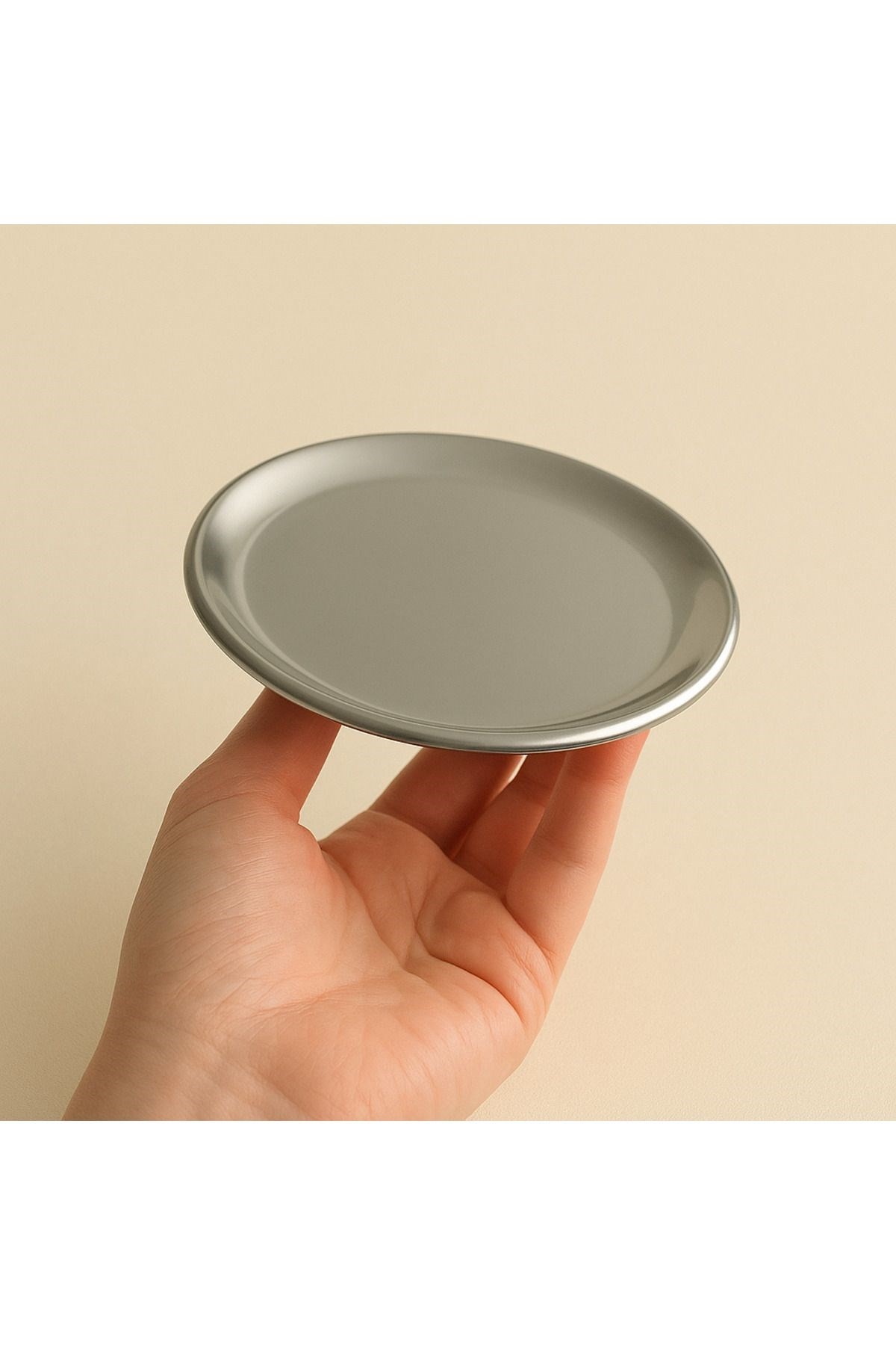 6 Adet 12 cm Gümüş Yuvarlak paslanmaz çelik,lokumluk,ikramlık, pasta servis,Kahve Fincan altlığı