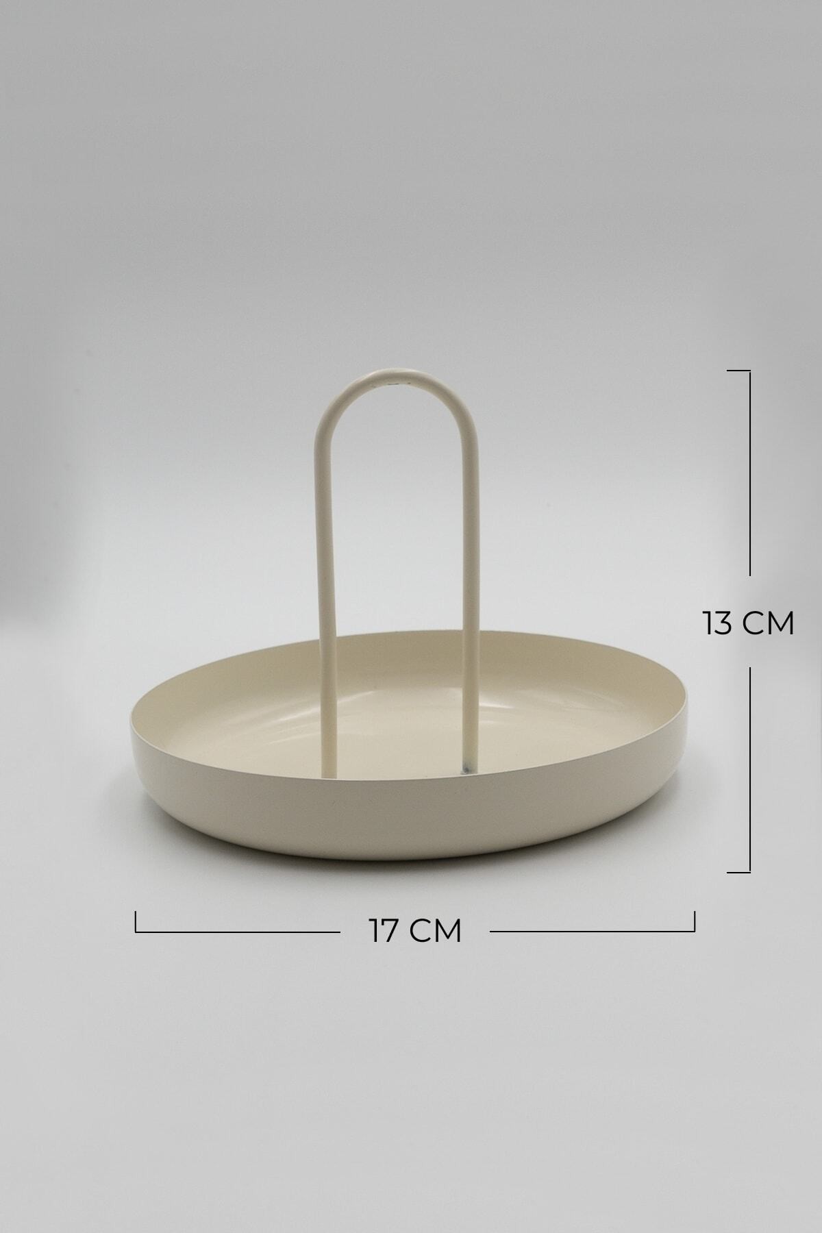 Krem Metal Takı Banyo Mutfak Makyaj Düzenleyici Çerezlik Anahtarlık Organizer Dekoratif Sunumluk
