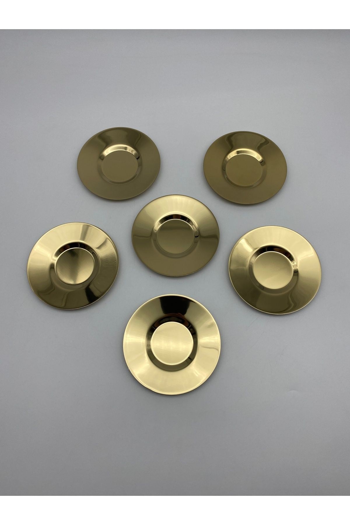 6'lı Gold Paslanmaz Çelik Çay Tabağı Seti PASCT01
