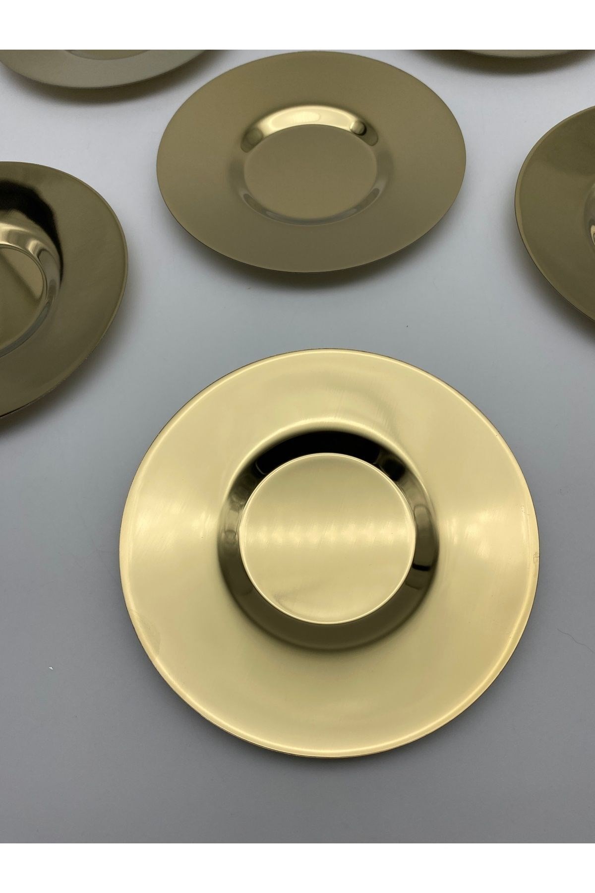 6'lı Gold Paslanmaz Çelik Çay Tabağı Seti PASCT01