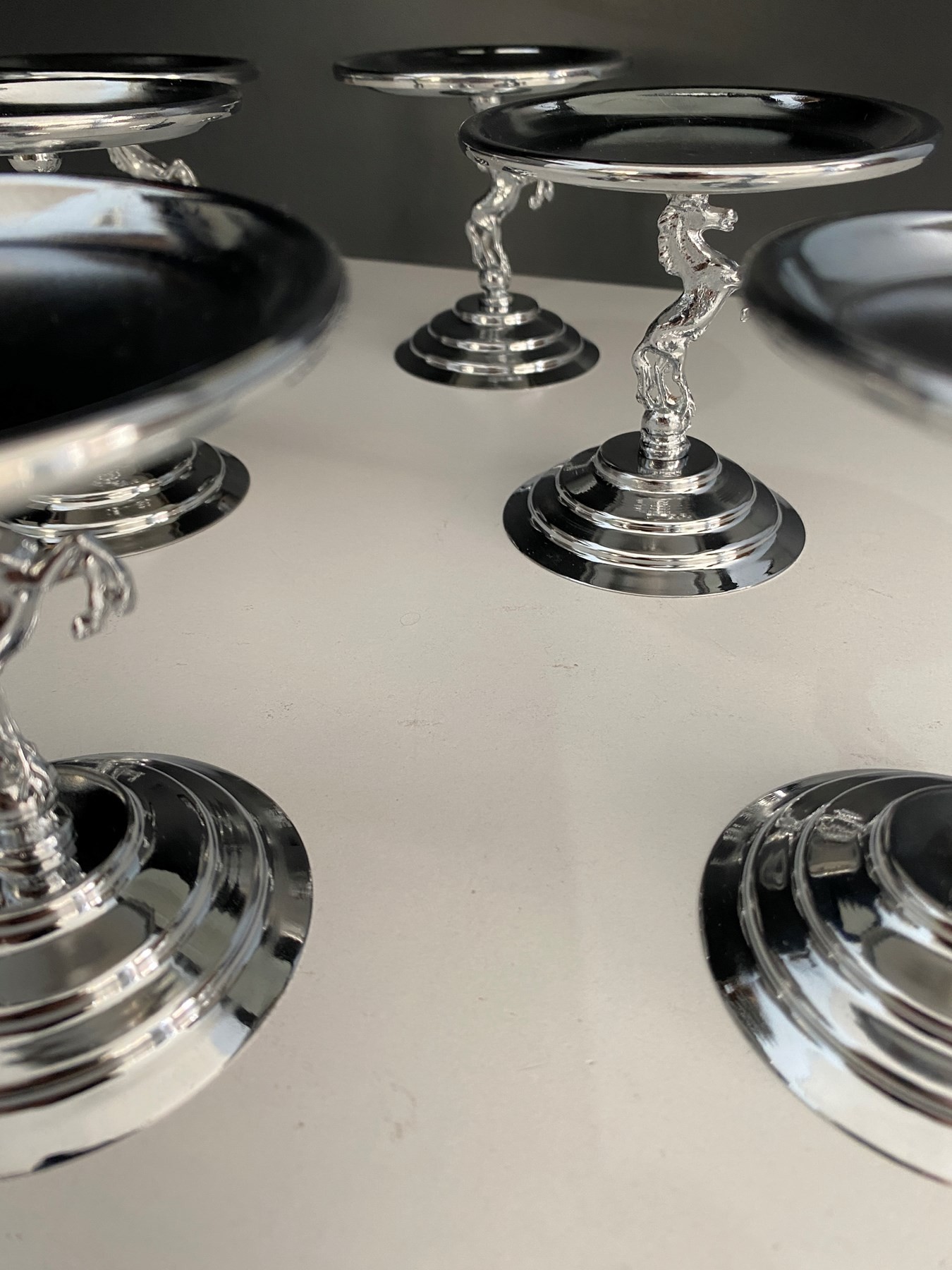 3'lü Atlı Gümüş Lokumluk, Çay ve Kahve Yanı Sunumluk, Metal Şekerlik, Makaronluk