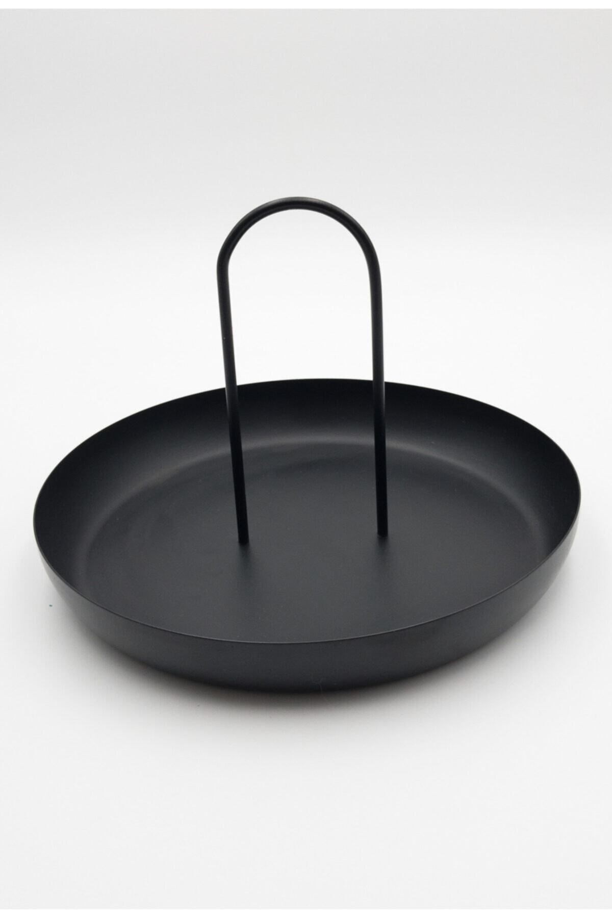 Siyah Metal Dekoratif Tabak & Kase, Anahtarlık, Makyaj Organizeri, Banyo Düzenleyici, Çerezlik 24x16