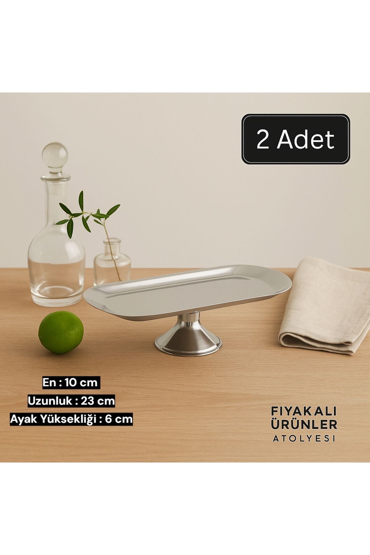 10x23 cm Ayaklı Kayık GÜMÜŞ Sunumluk,Çerezlik,Kahvaltı Tabağı,Sunum tabağı,Kozmetik,Takı Tabağı