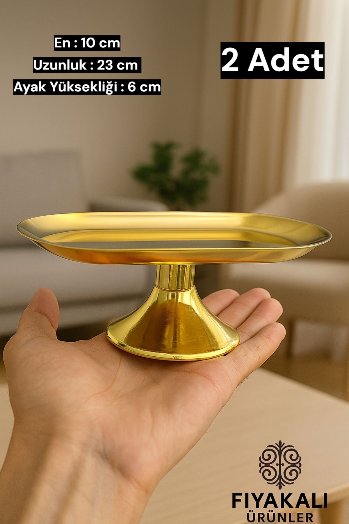 10x23 cm Ayaklı Kayık GOLD Sunumluk,Çerezlik,Kahvaltı Tabağı,Sunum tabağı,Kozmetik,Takı Tabağı
