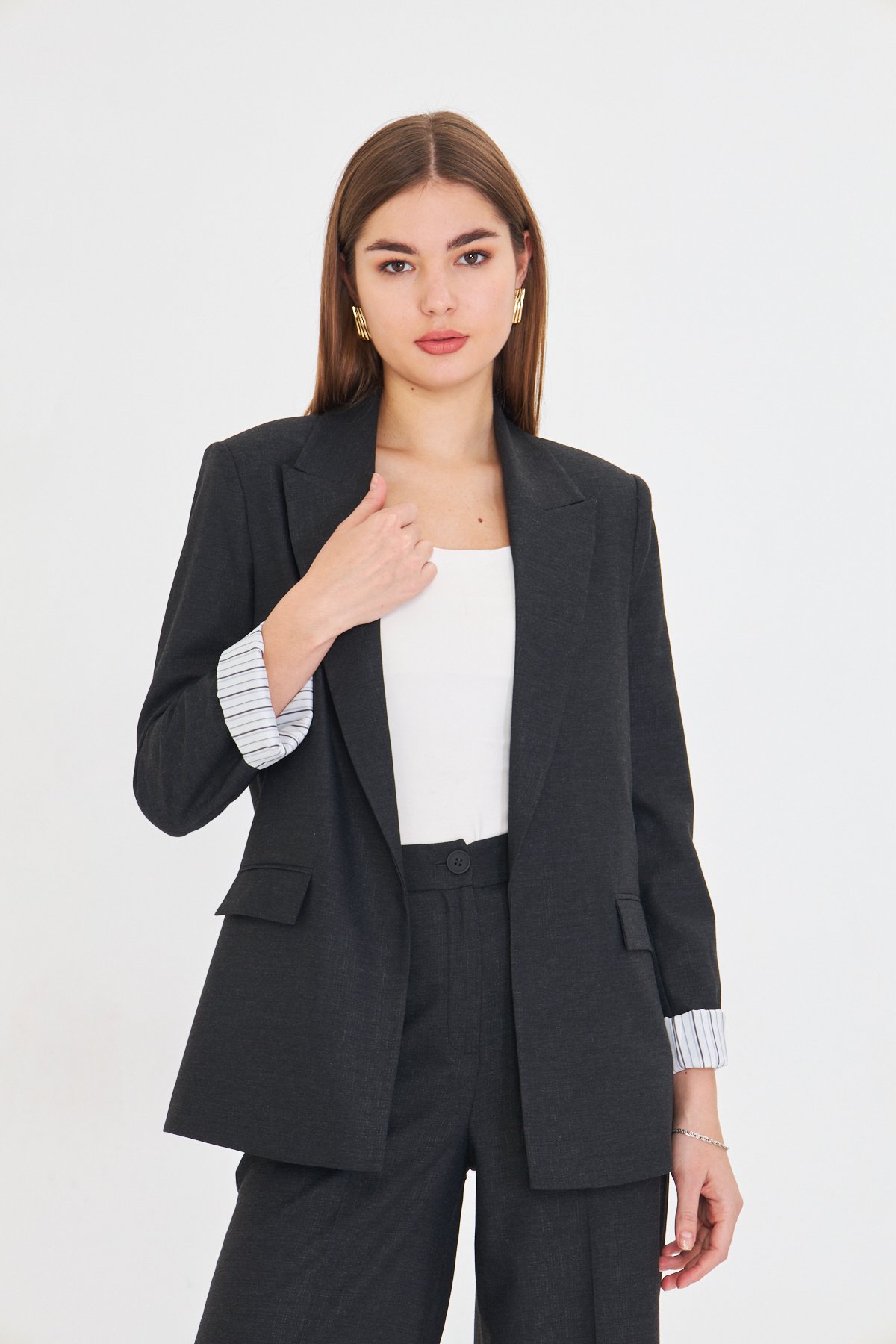 Kol Detaylı Ceket & Pantolon Takım Elbise