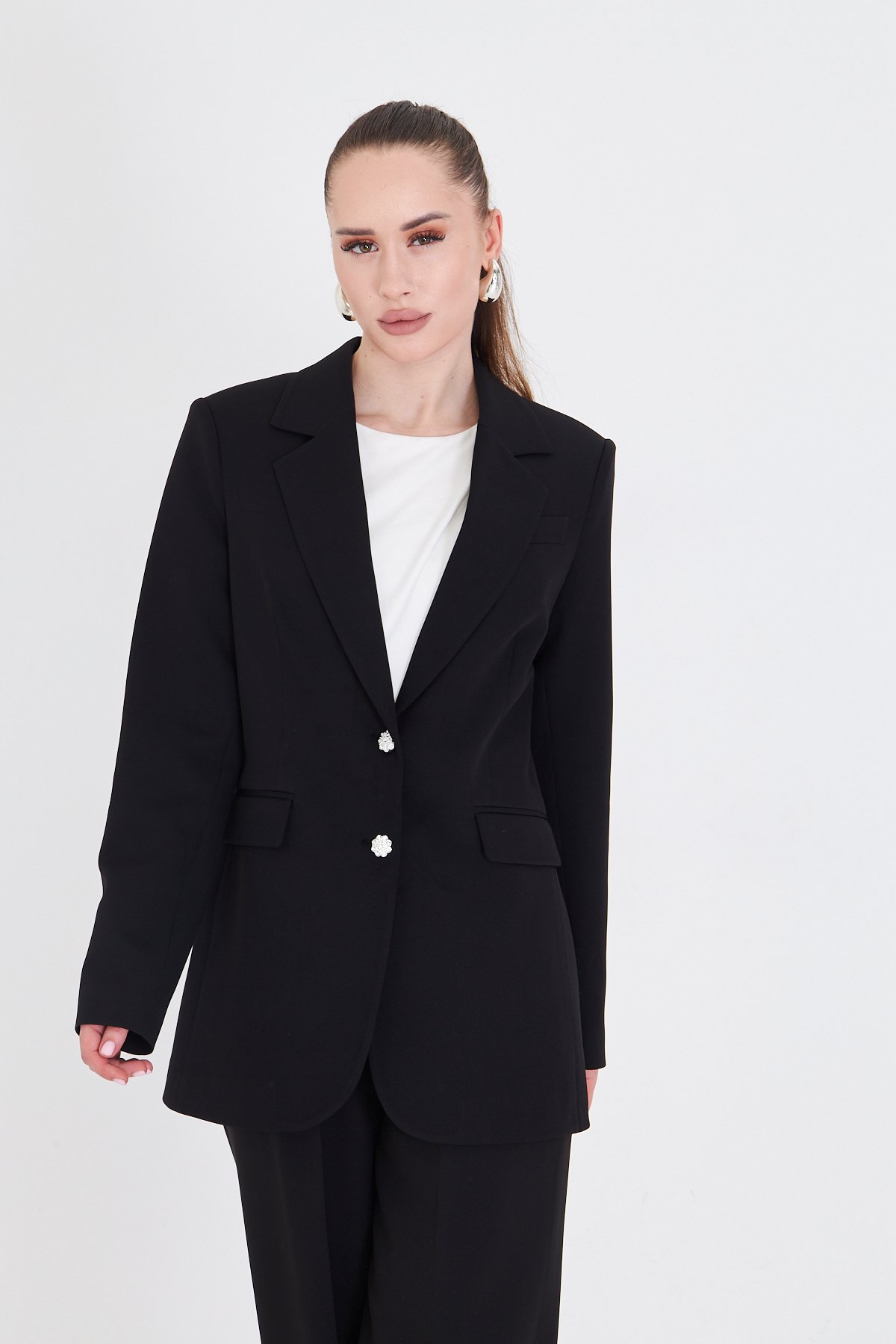 Şifon Pilise Detaylı Blazer
