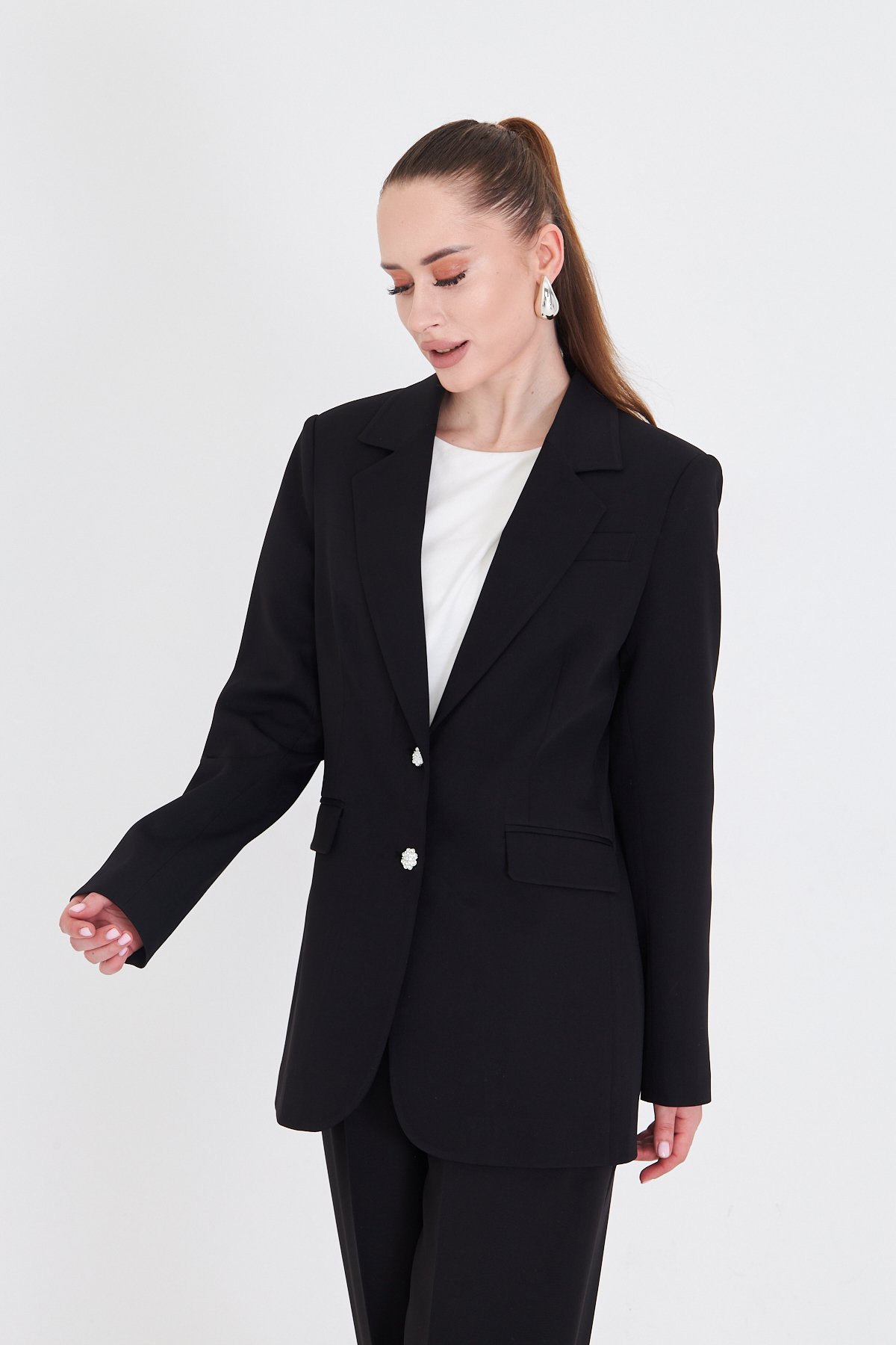 Şifon Pilise Detaylı Blazer
