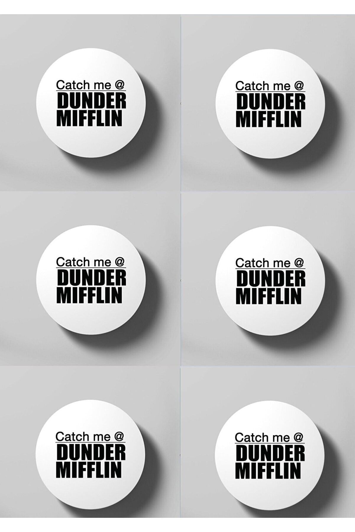 The Office Dizisi Dunder Mifflin Company Logo 6'lı Ahşap Bardak Altlığı Seti