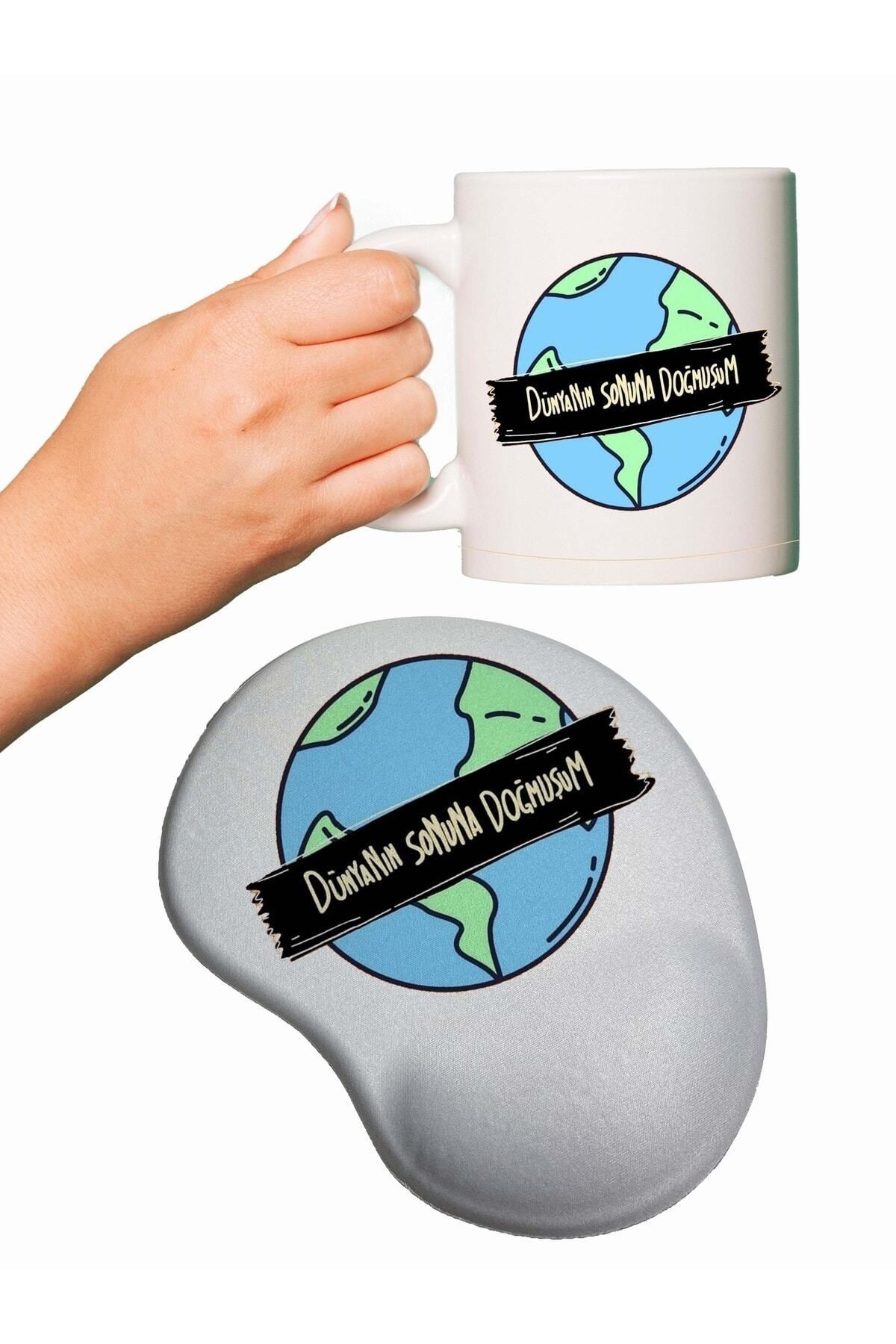 Dünyanın Sonuna Doğmuşum Baskılı Mouse Pad + Kupa Bardak Mug