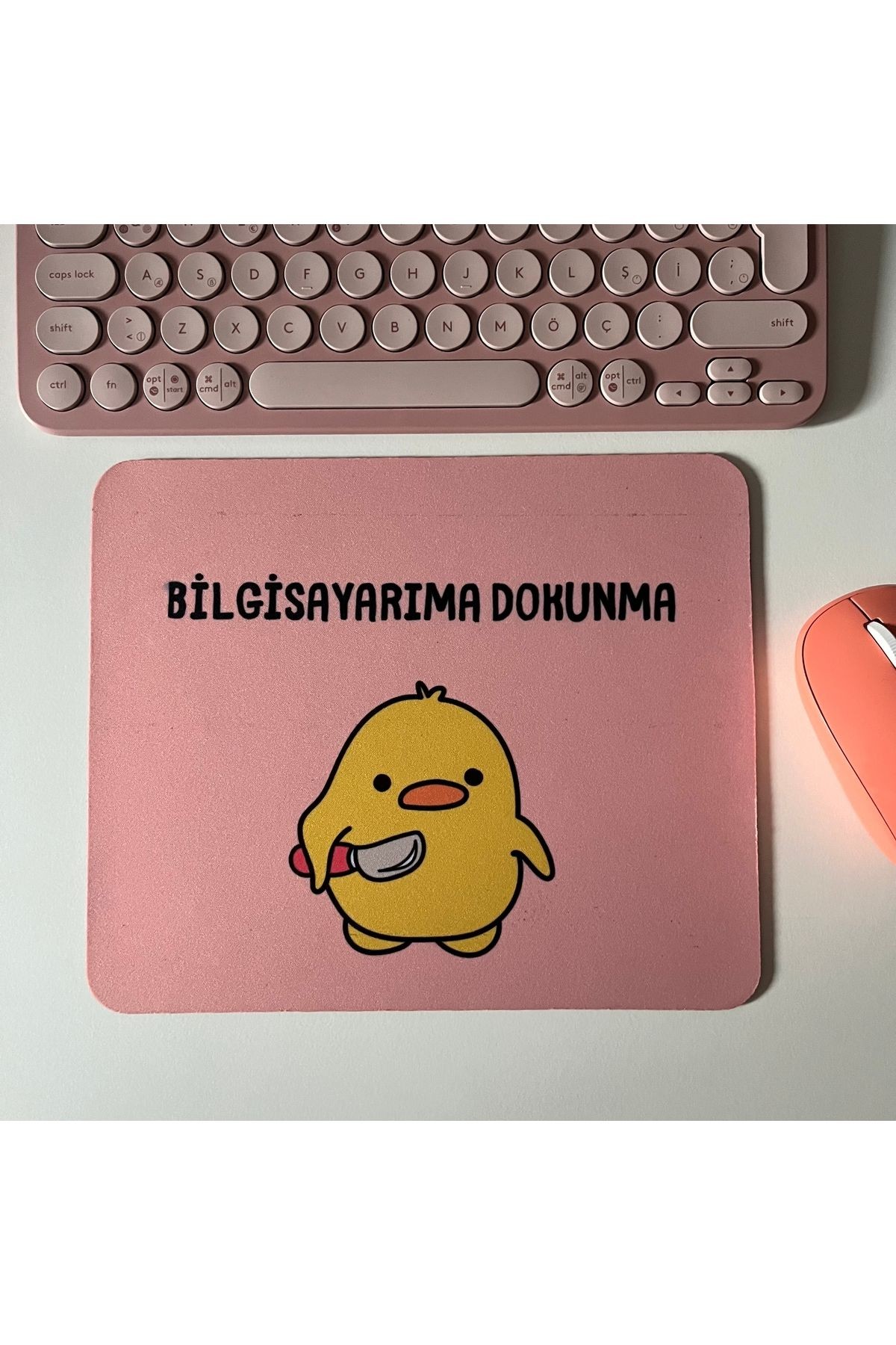 Sevimli Civciv Mouse Pad, 21x17 cm, Kaymaz Taban, Ev, Ofis ve Oyun için Rahat ve Yumuşak Mousepad