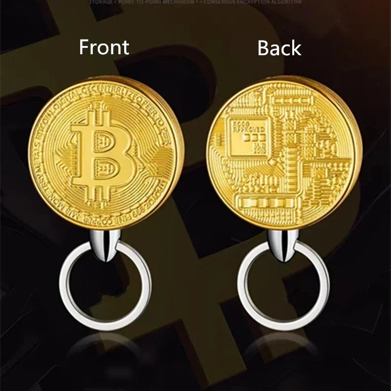 Bitcoin Görselli Metal Anahtarlıklı Gazlı Lüx Çakmak 1 Adet
