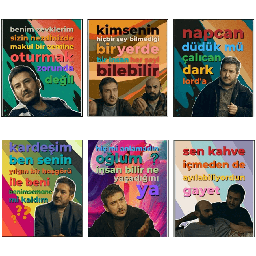 Gibi Dizi 6 Adet MDF Tablo (27x18)