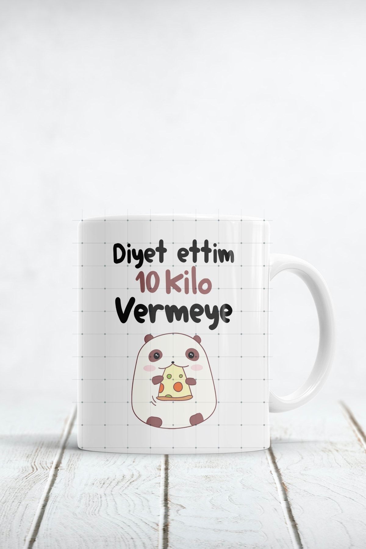 Diyet Ettim 10 Kilo Vermeye Baskılı Kupa Bardak