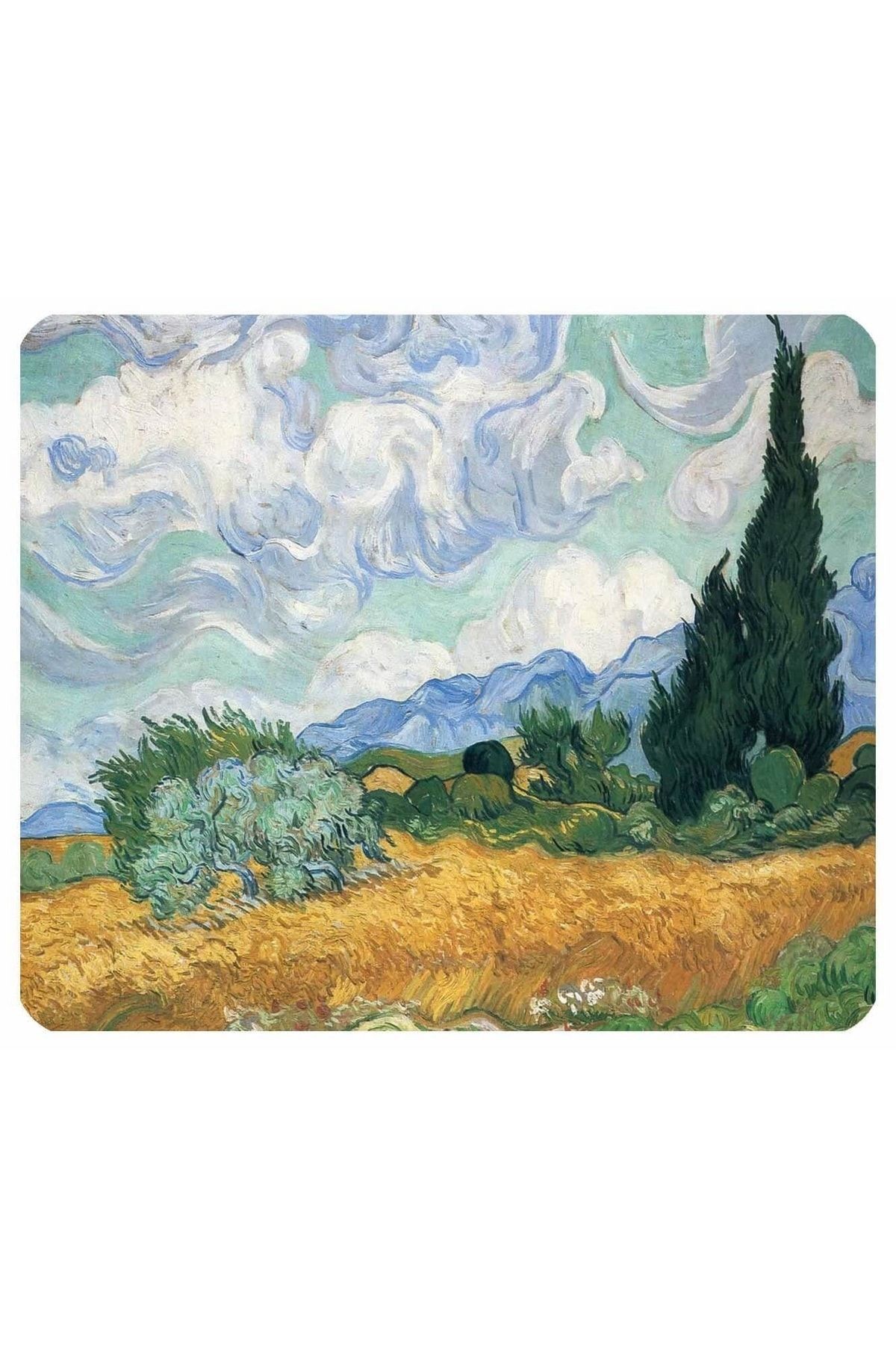 Selvili Buğday Tarlası Van Gogh - Baskılı Kare Mouse Pad