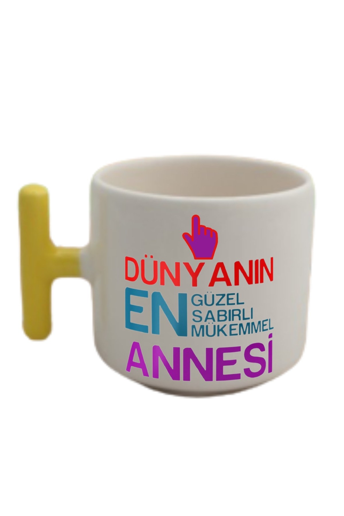 Dünyanın En Güzel Annesi Anneler Tasarımlı Sarı T Kulp Fincan Modelleri