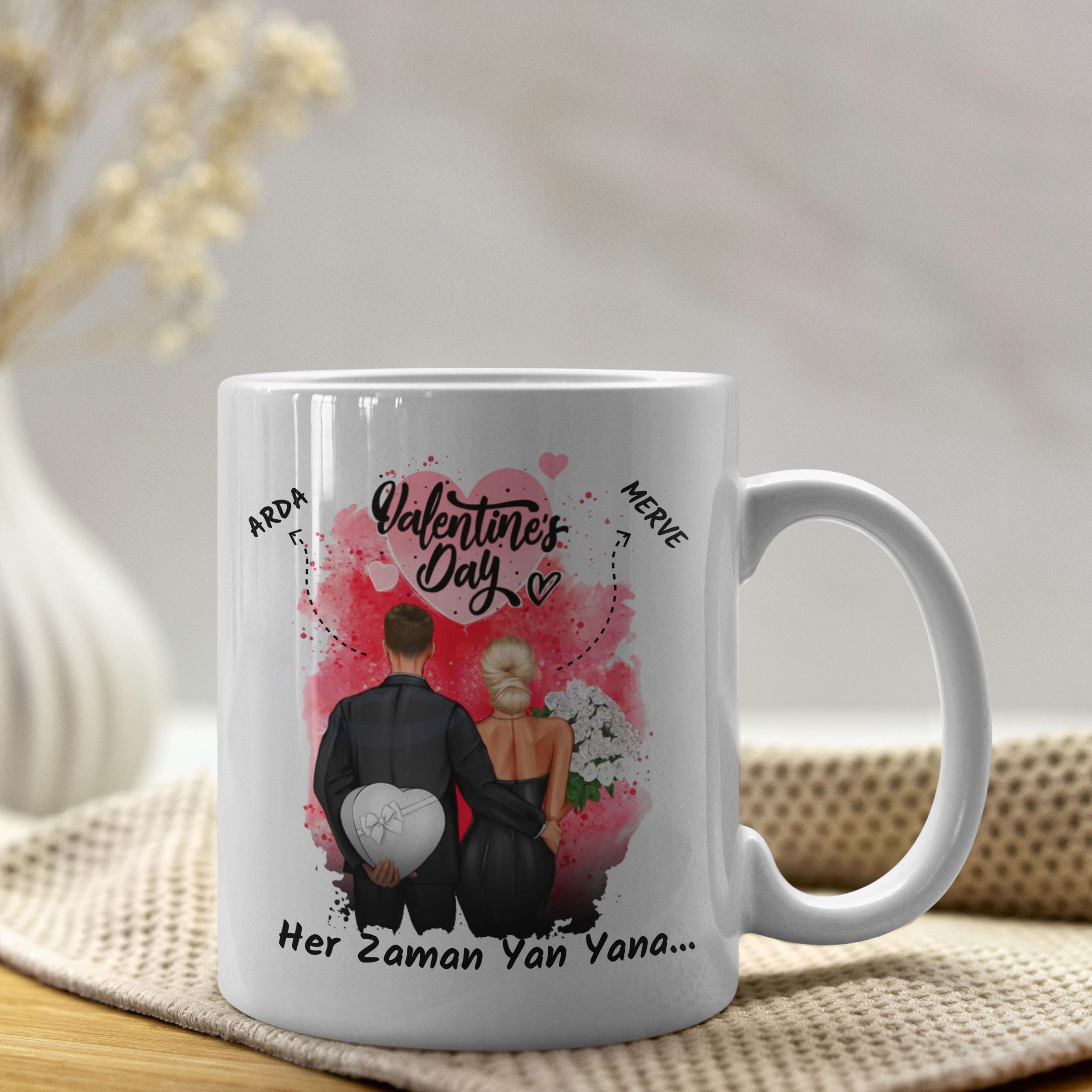 Çift Sevgililer Günü Kupa Bardak