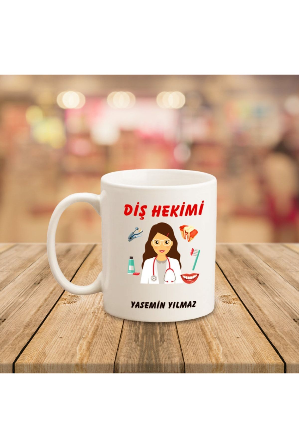 Kişiye Özel Diş Hekimi Tasarımlı Kupa, Meslek Kupası
