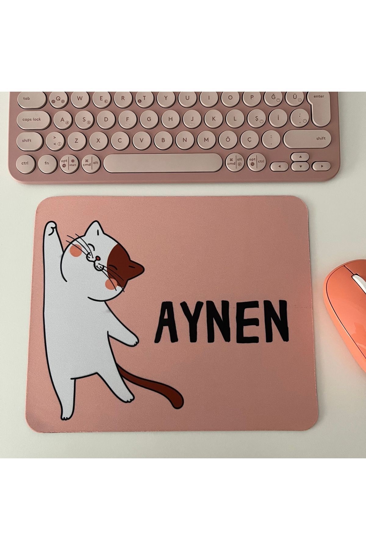 Sevimli Kedi Mouse Pad, 21x17 cm, Kaymaz Taban, Ev, Ofis ve Oyun için Rahat ve Yumuşak Mousepad