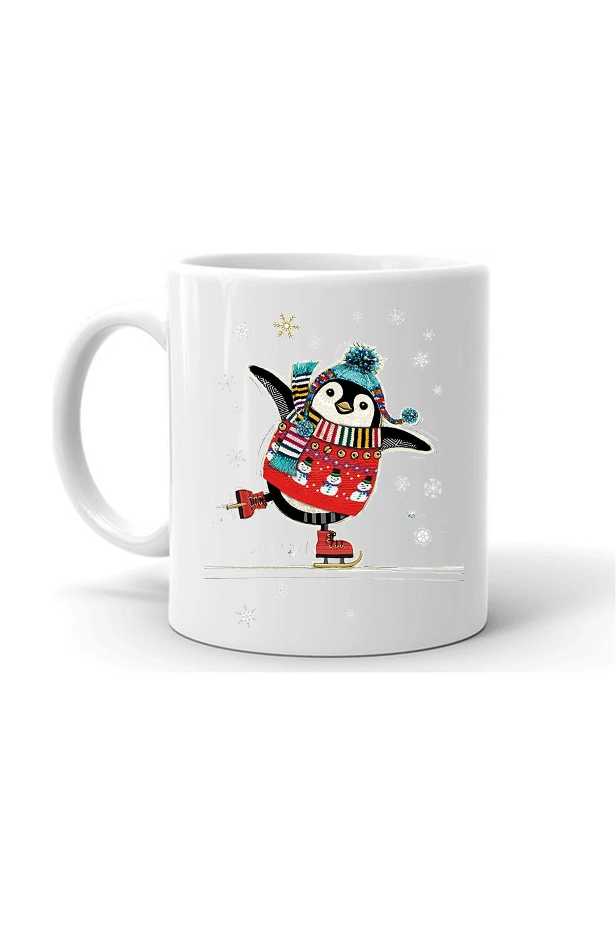 Yılbaşı Noel Temalı Beyaz Seramik Kupa