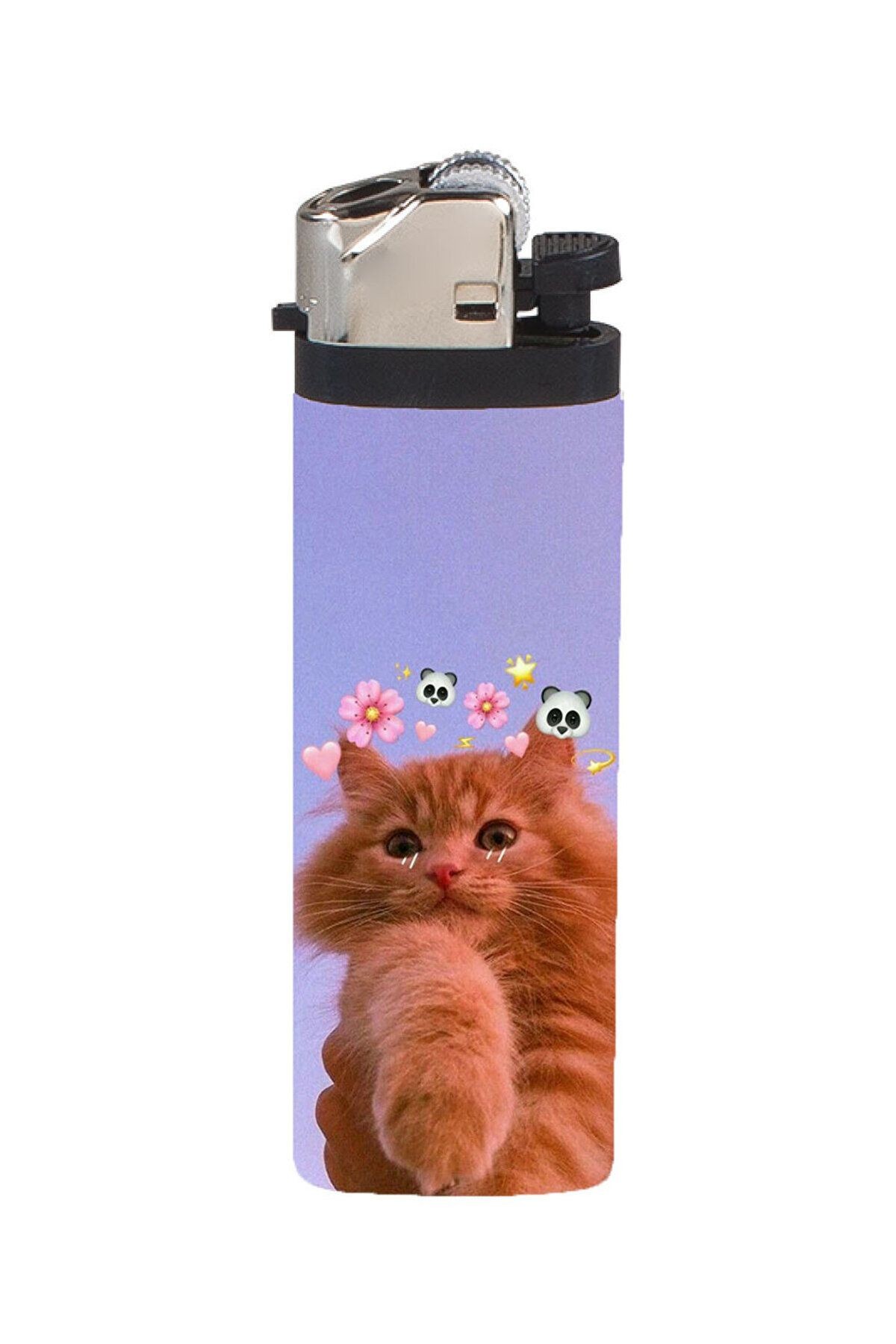 Kedicik Emoji Şans Full Kaplama Gazlı Çakmak
