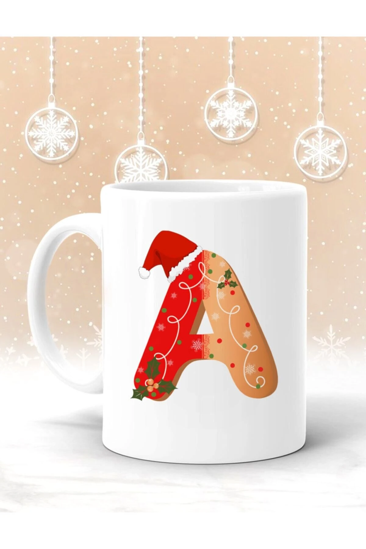 A Harf Baskılı Yılbaşına Özel Kupa Bardak - Yılbaşı Kupa -