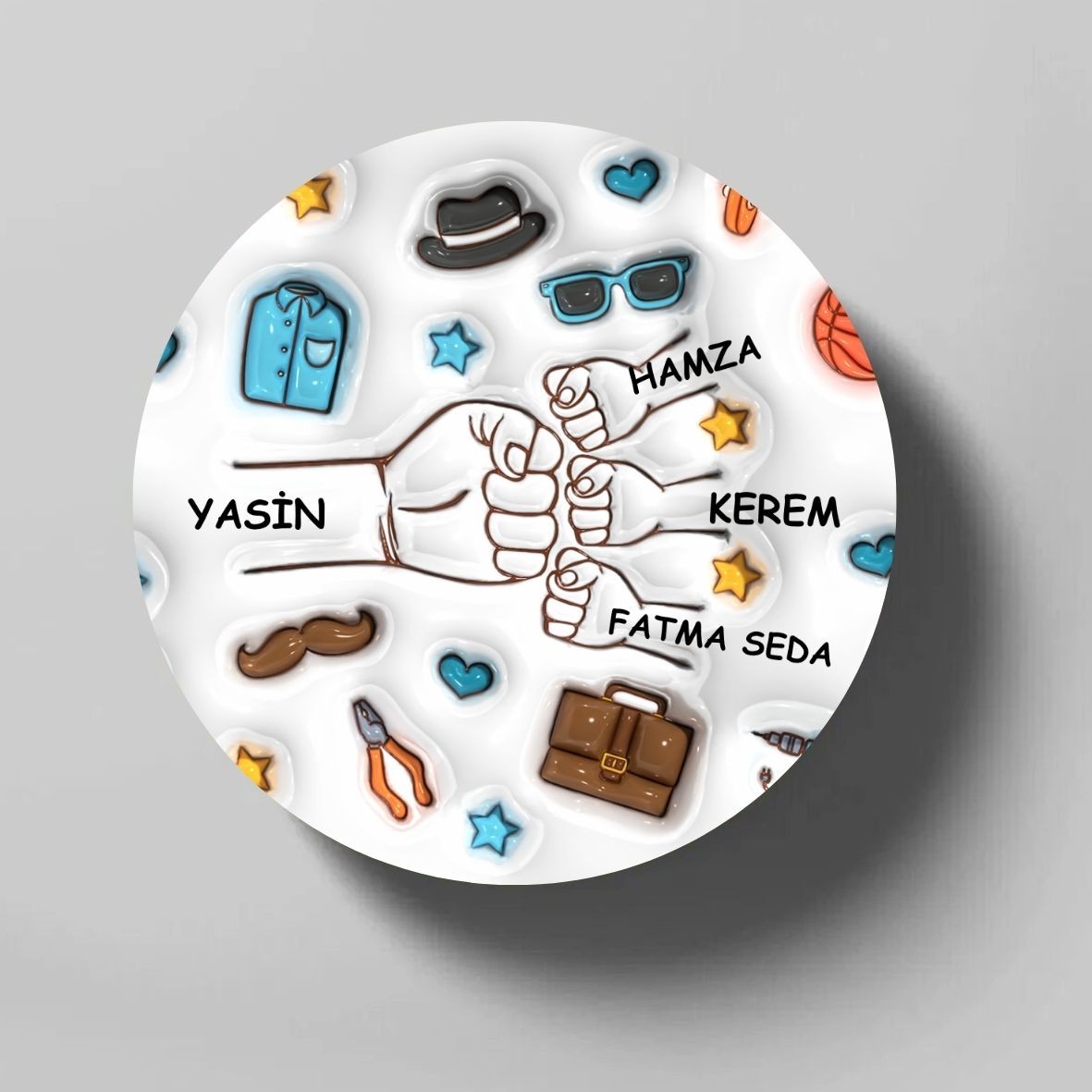 Kişileştirilebilir Baba Ve Çoçukları Bardak Altlığı