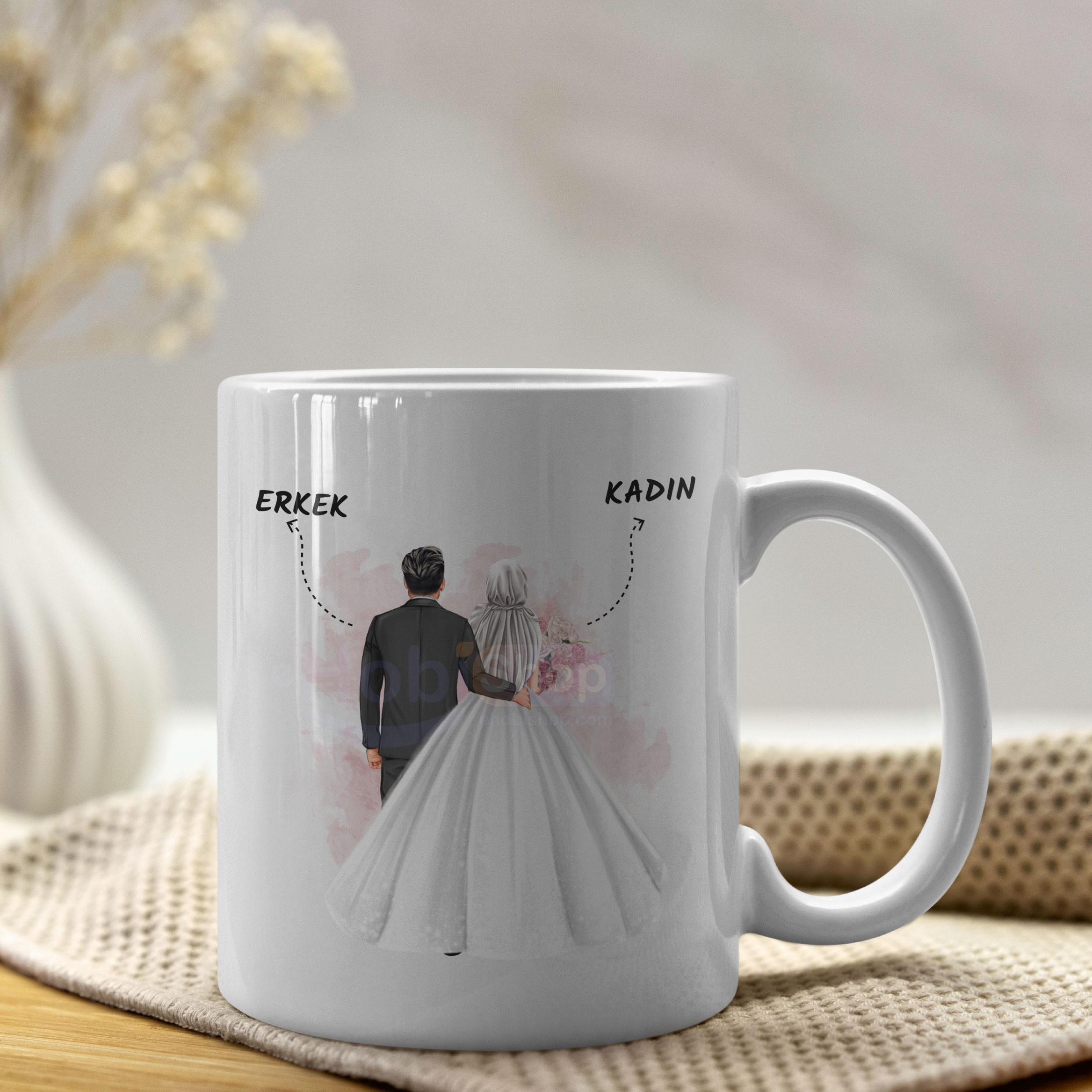 Gelin-Damat Kupa Bardak (Tesettürlü Kadın)