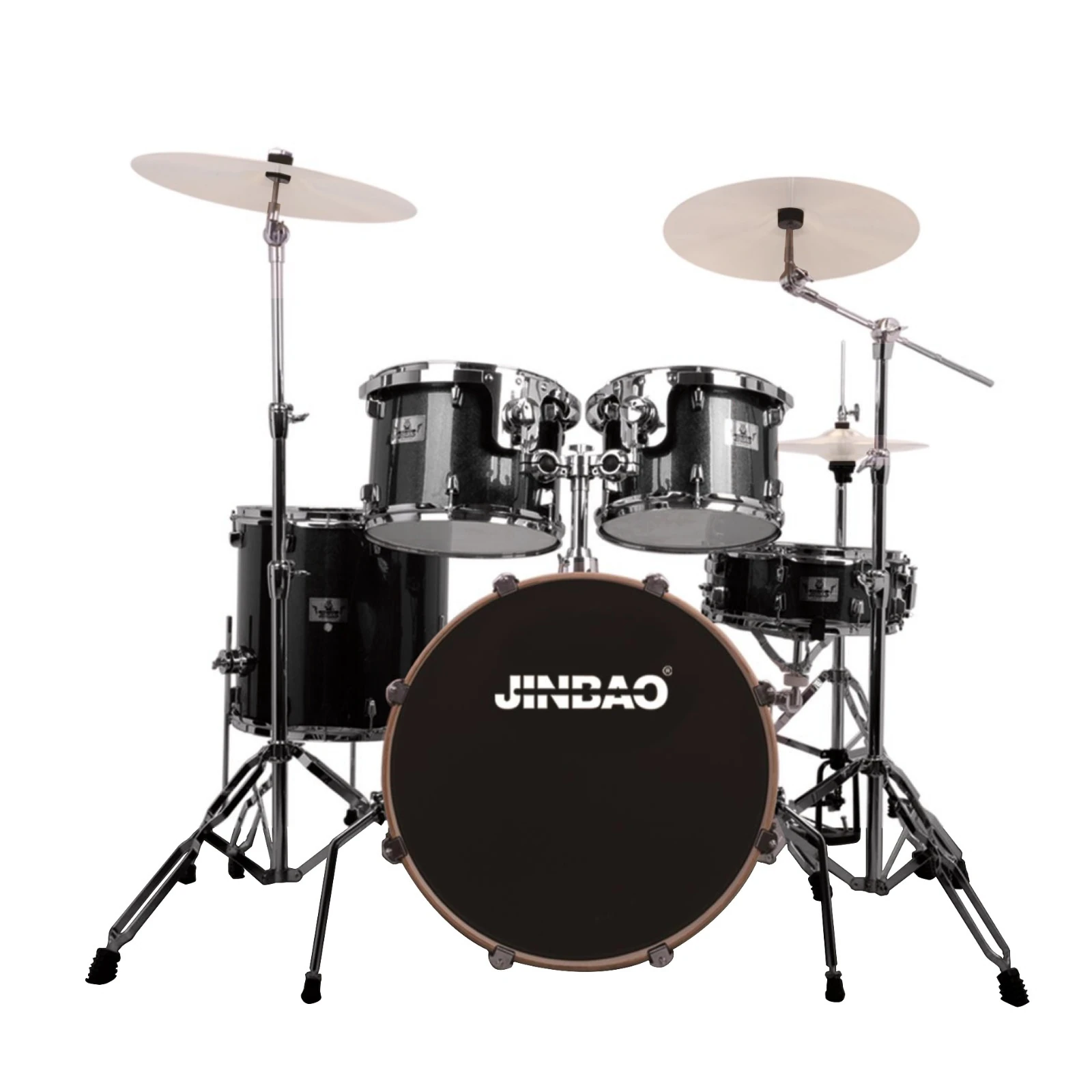 Jinbao JBP1212A (22B-12T-13T-16FT-14S) Aksam Dahil Akustik Davul Seti (Siyah)