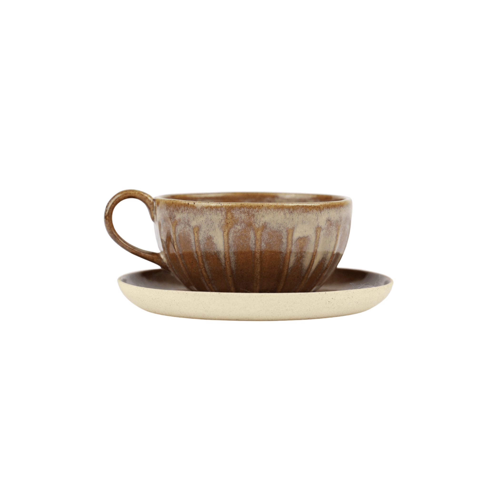 " Shell " Stoneware Fincan  - Kahverengi