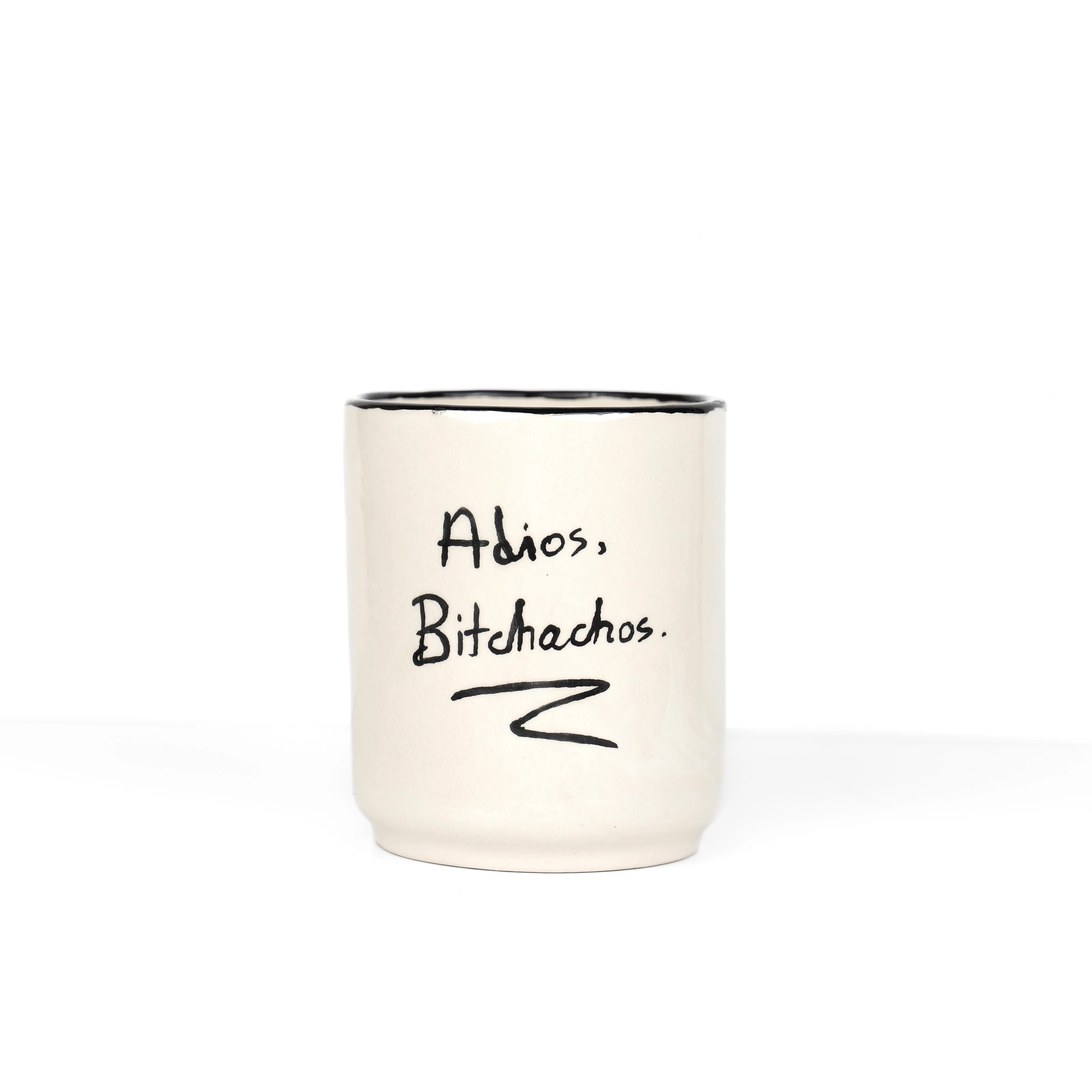 " Adios , Bitchachos. " Stoneware Kupa 