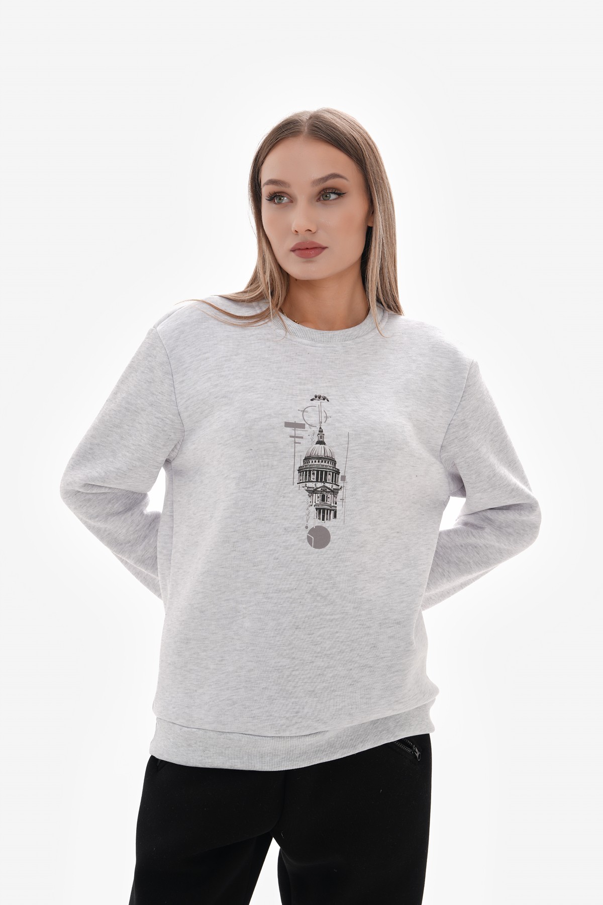 ‘St. Paul’ Baskılı Sıfır Yaka Sweatshirt