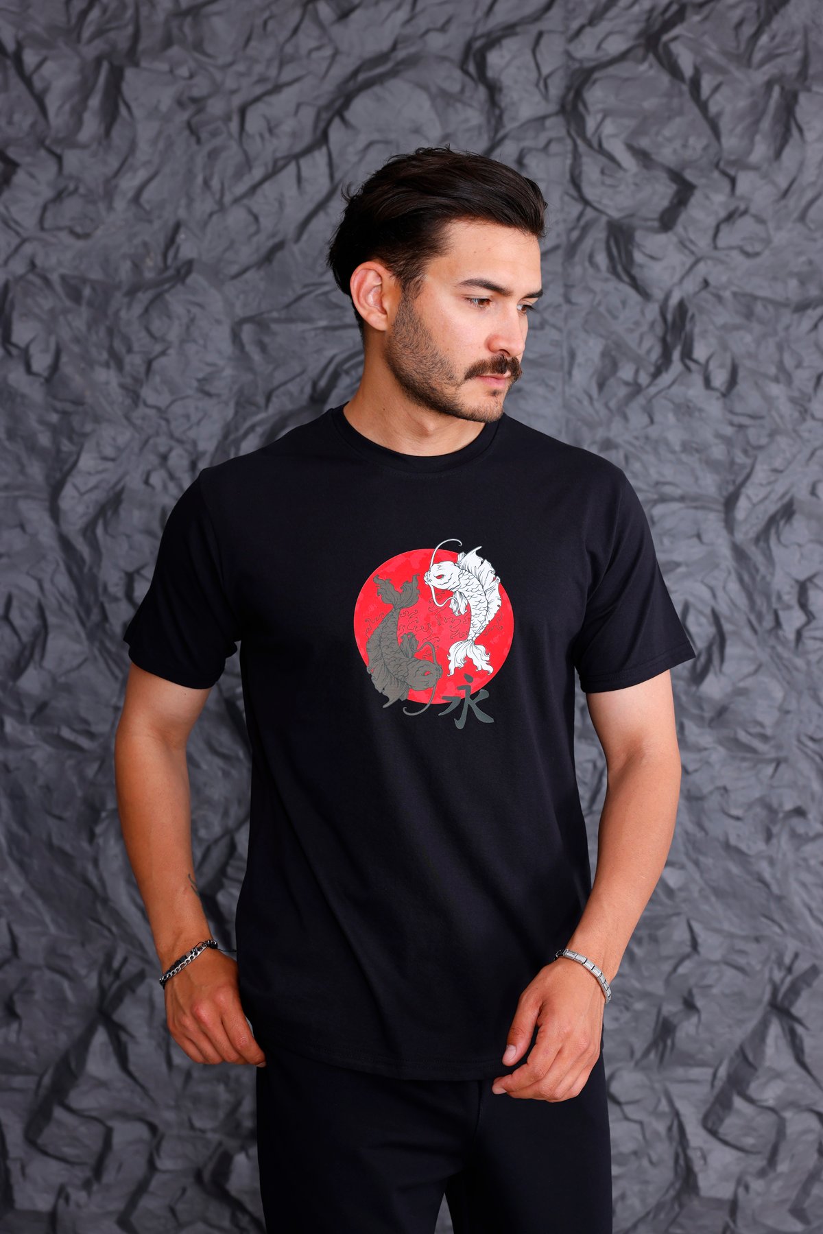 'Ethernity' Baskılı Basic T-shirt