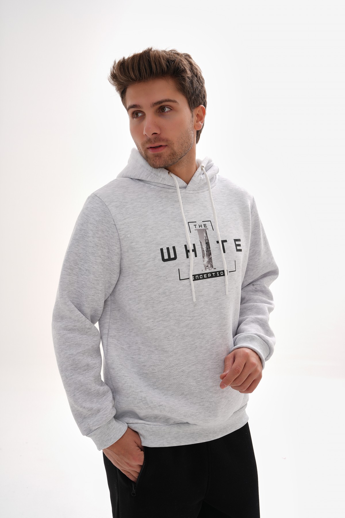 'The White Inception' Baskılı Kapüşonlu Sweatshirt