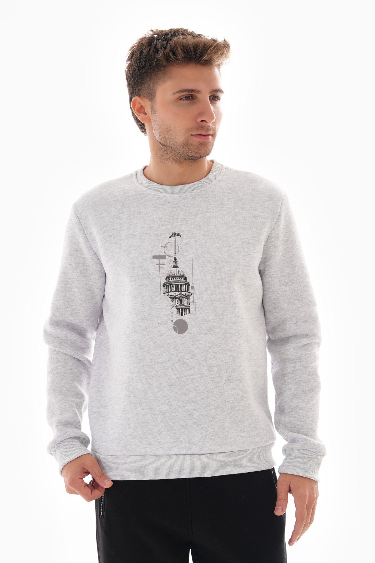 ‘St. Paul’ Baskılı Sıfır Yaka Sweatshirt