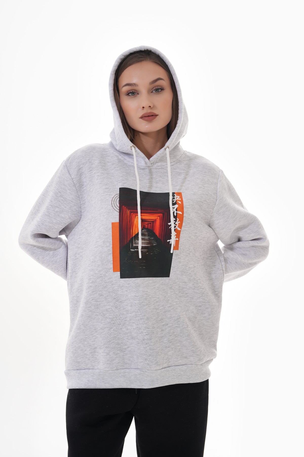 'Torii Serenity' Baskılı Kapüşonlu Sweatshirt