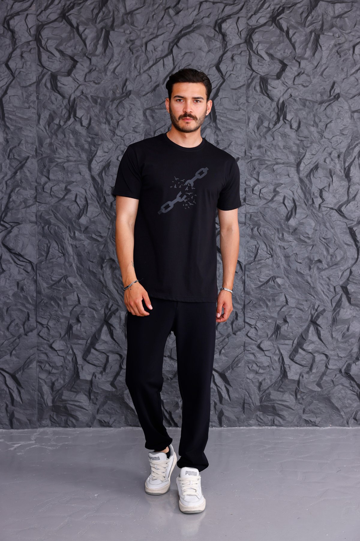 'Freedom' Basic T-shirt Eşofman Takımı