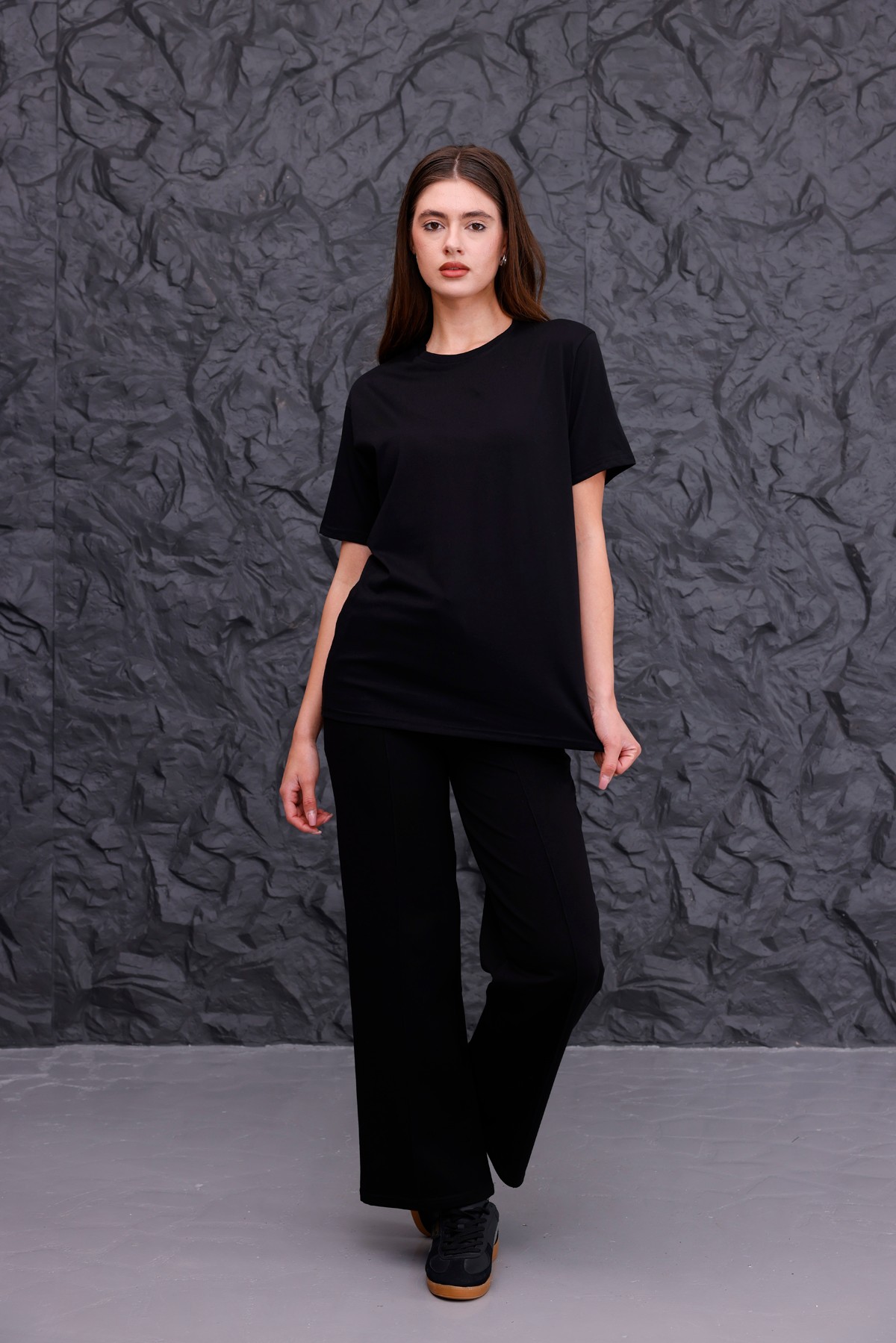 Basic T-shirt Eşofman Takımı - Siyah