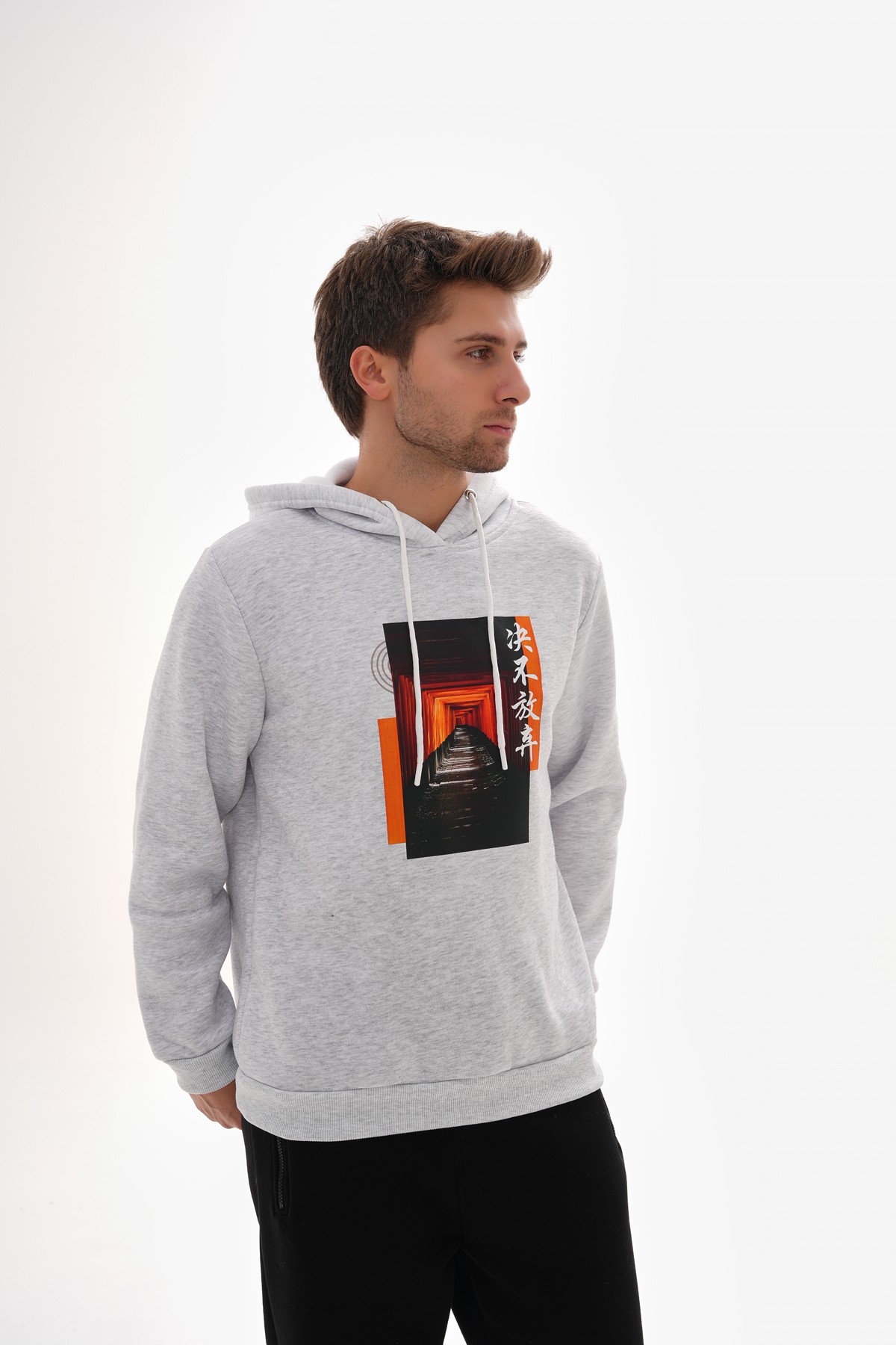 'Torii Serenity' Baskılı Kapüşonlu Sweatshirt