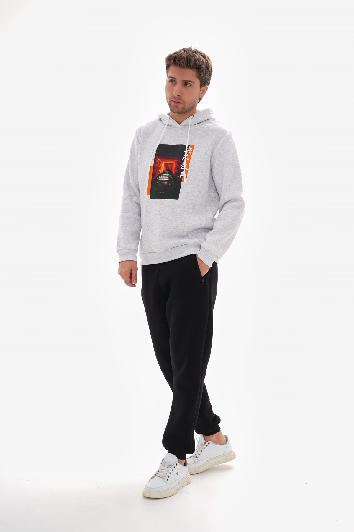 'Torii Serenity' Baskılı Kapüşonlu Sweatshirt